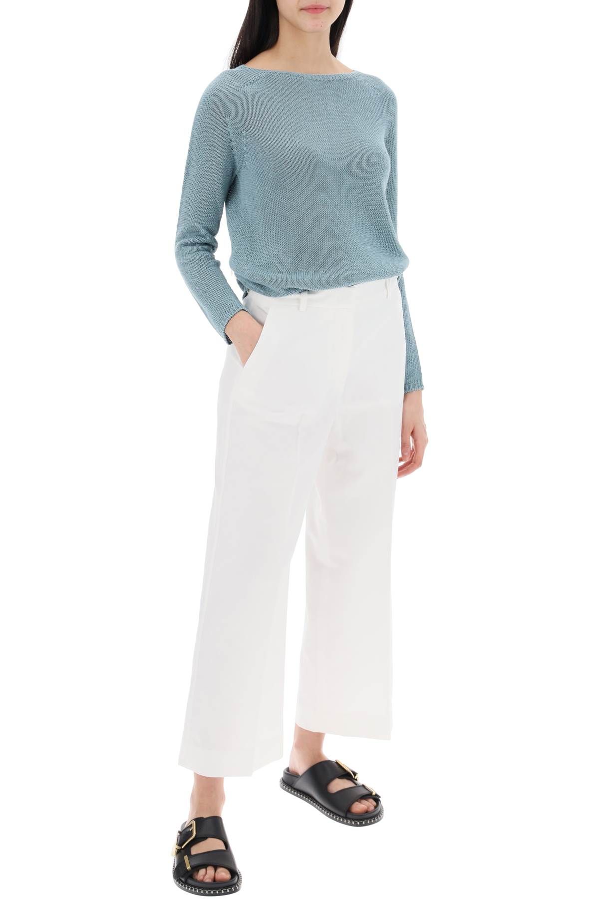 Shop 's Max Mara Lightweight Linen Knit Pullover By Giol In Light Blue