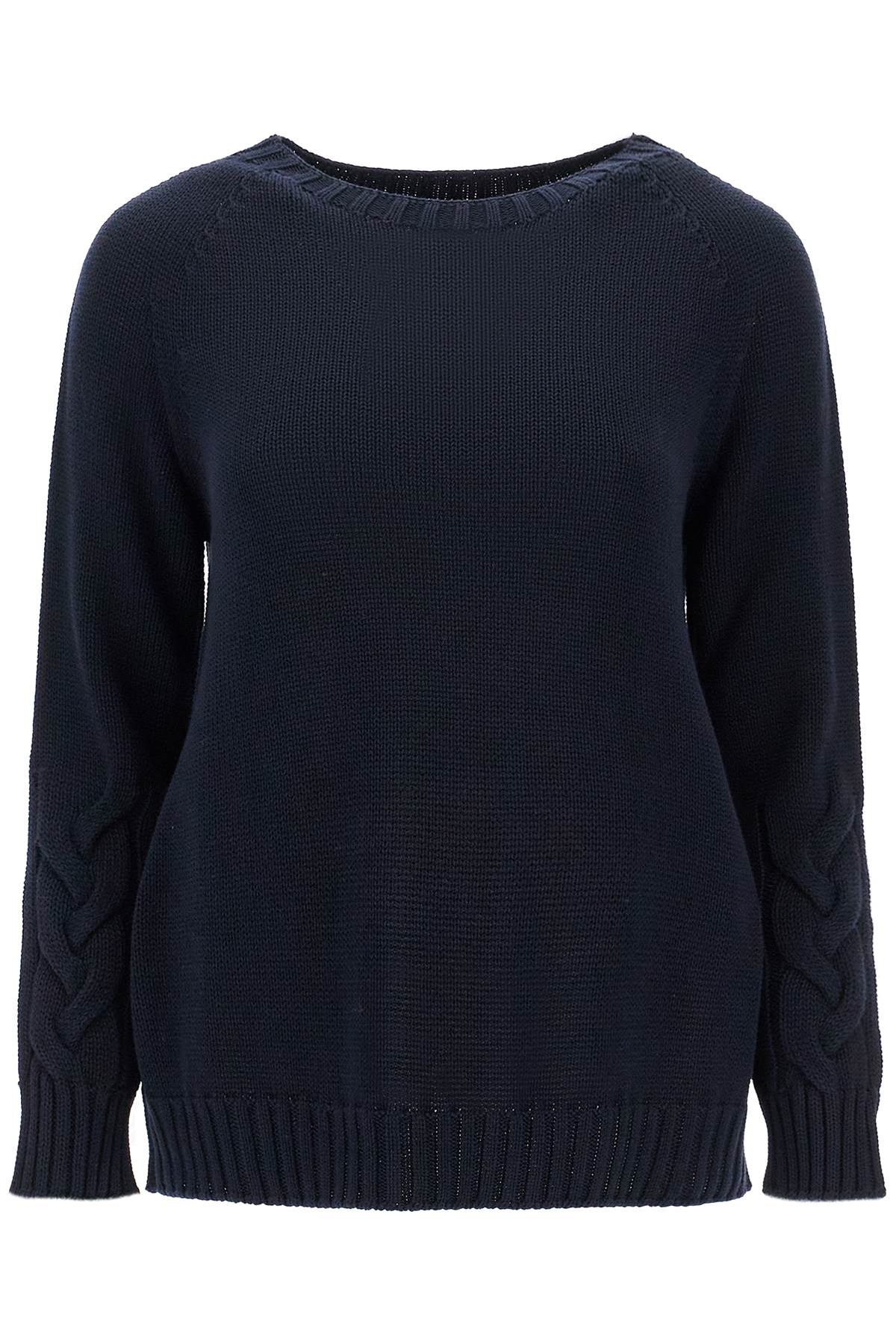 Shop 's Max Mara Cotton Cable Knit Sweater In 10 Words In Blue