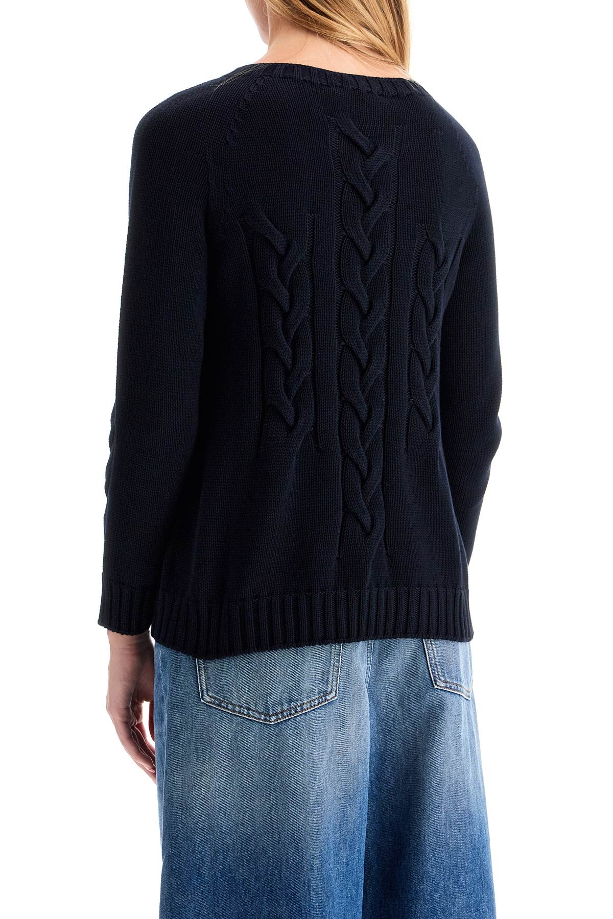 Shop 's Max Mara Cotton Cable Knit Sweater In 10 Words In Blue