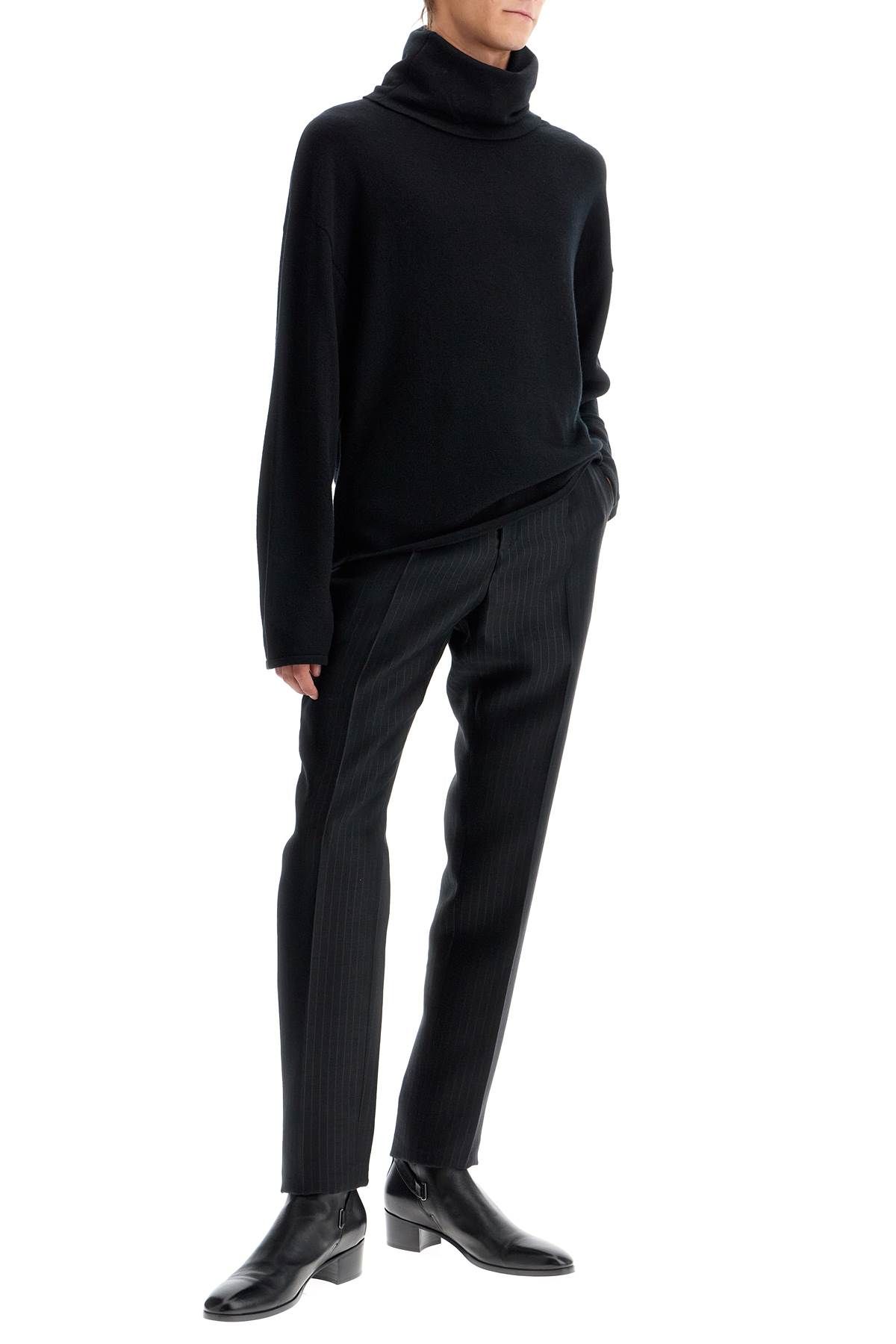 SAINT LAURENT HOODED PULLOVER SWEATER WITH 