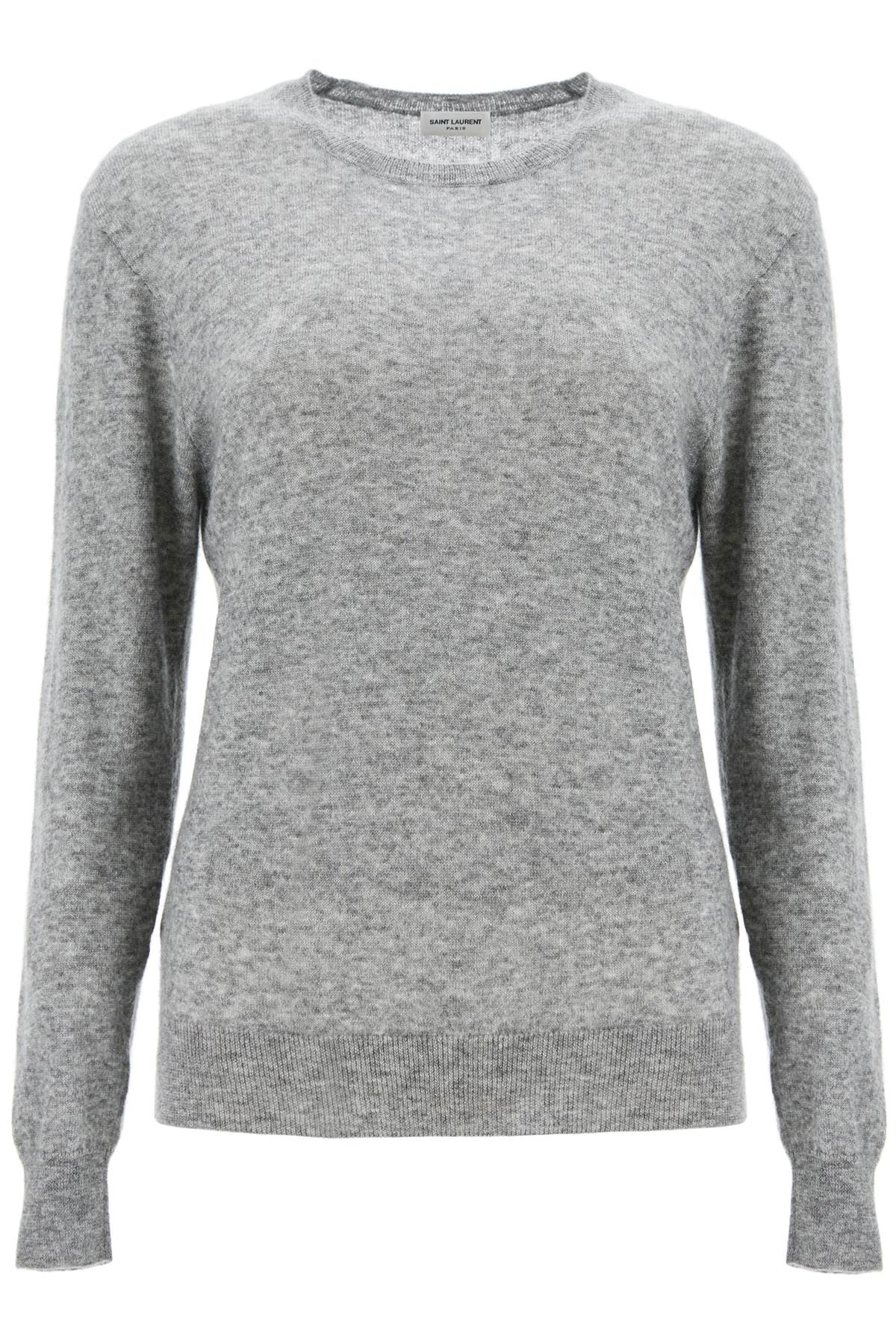 Shop Saint Laurent Cashmere And Silk Pullover Set In Grey