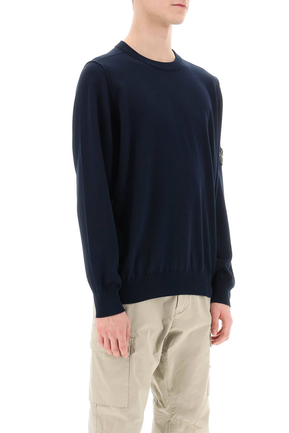 Shop Stone Island Organic Cotton Sweater In Blue