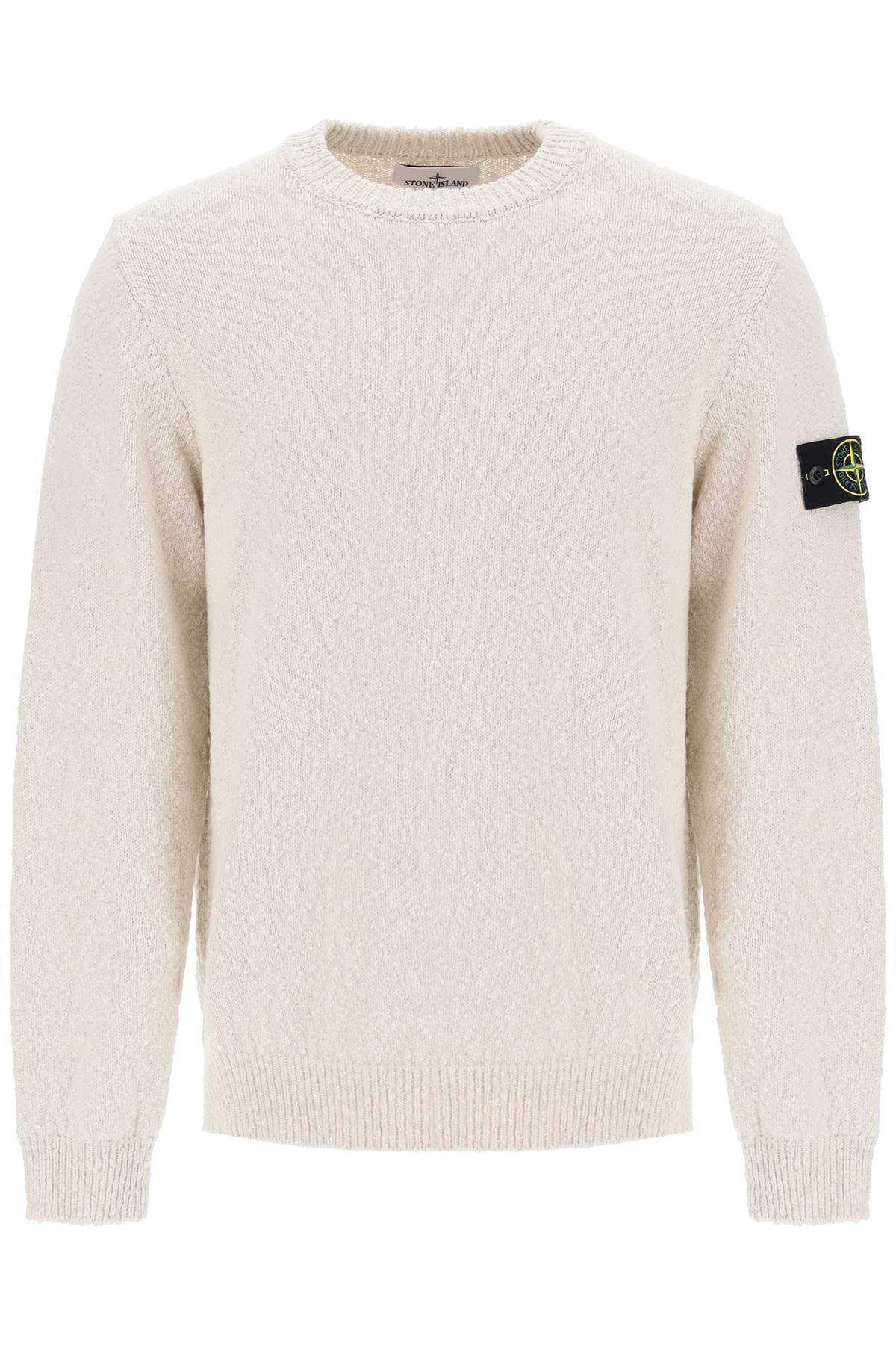 Shop Stone Island Cotton And Linen Blend Pullover In Neutro