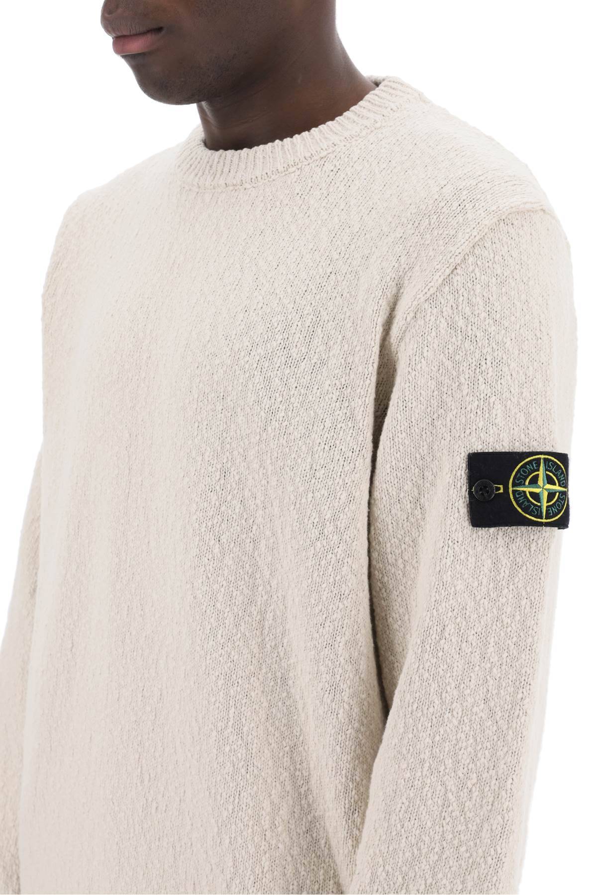 Shop Stone Island Cotton And Linen Blend Pullover In Neutro