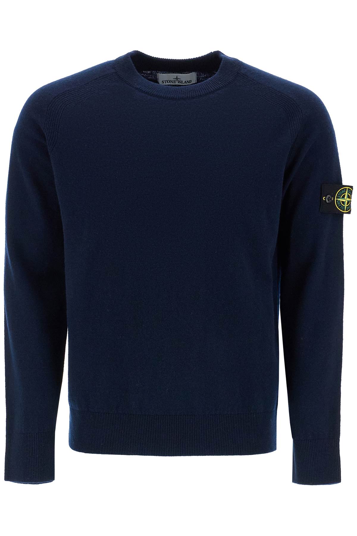 Shop Stone Island Rws Wool Raglan Pullover In Blue