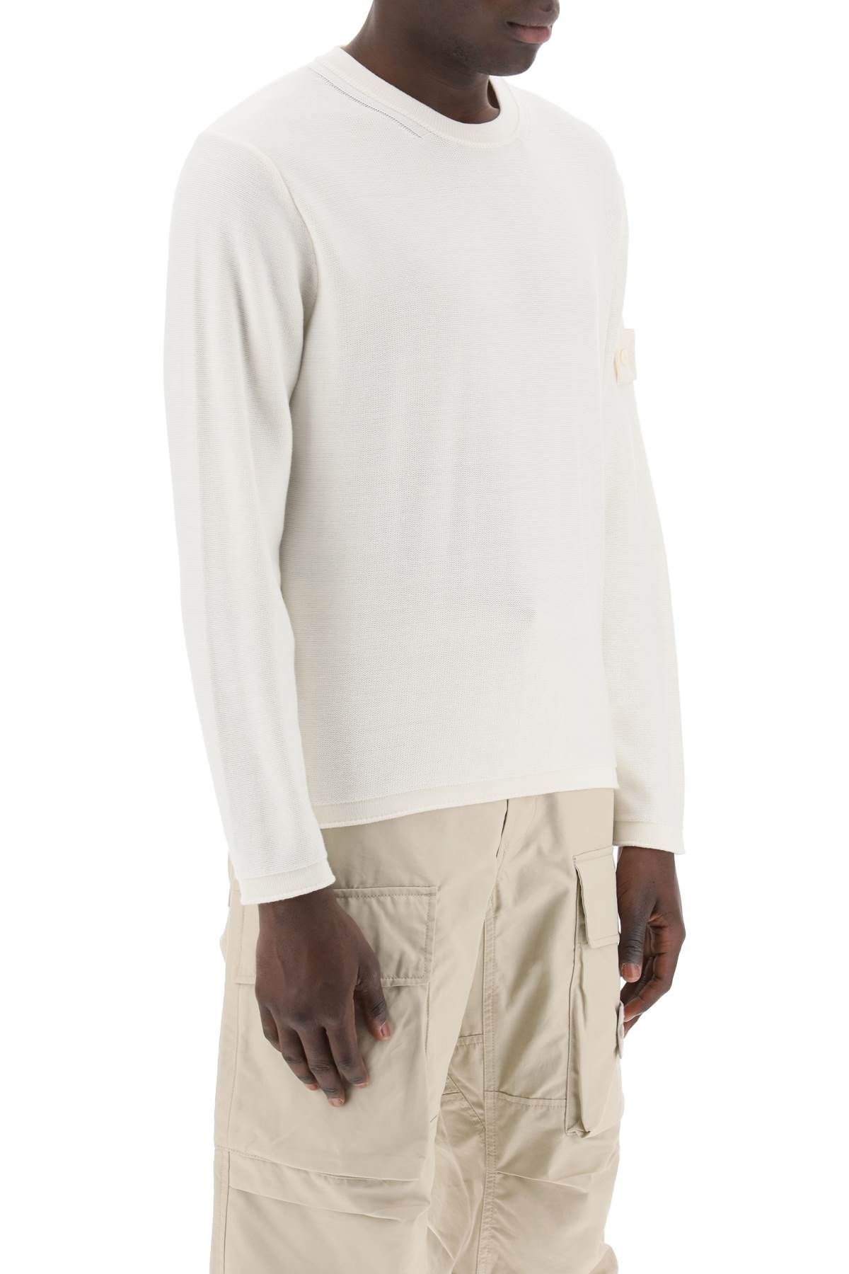 Shop Stone Island Cotton And Cashmere Ghost Piece Pullover In White