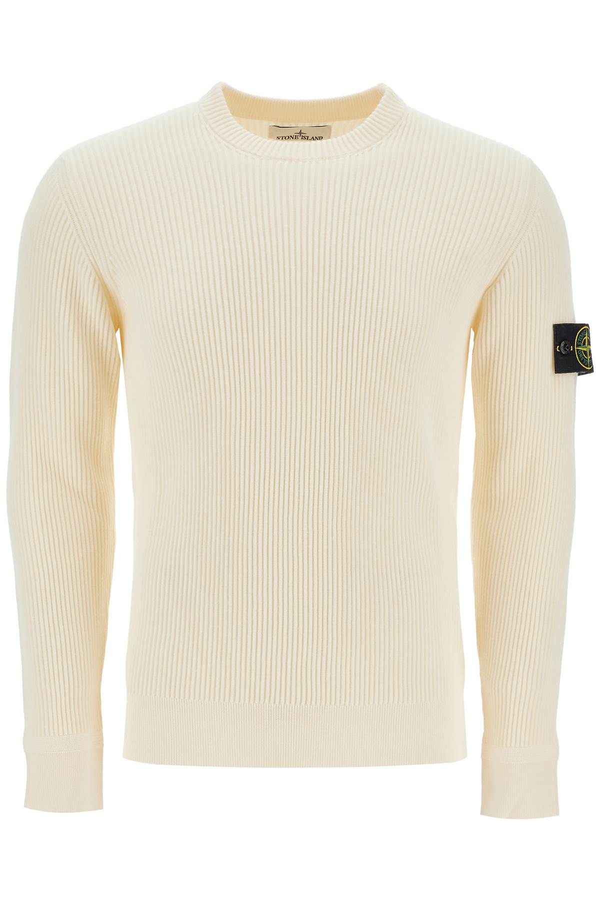 STONE ISLAND RIBBED WOOL CREWNECK SWEATER 