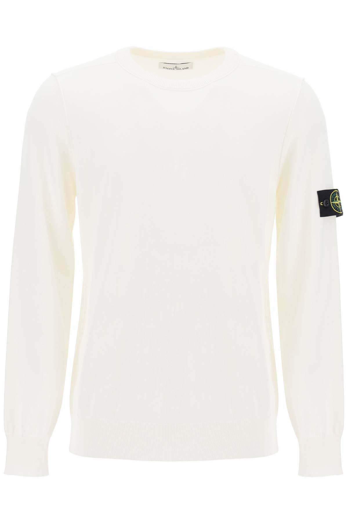 Shop Stone Island Organic Cotton Sweater In White