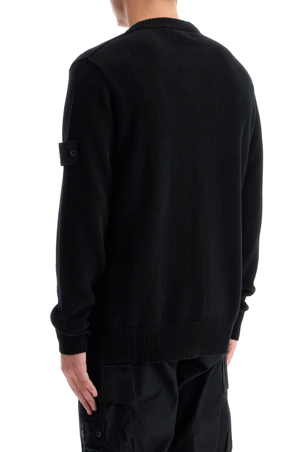 Shop Stone Island 'rws Ghost Wool Crewneck Pul In Black