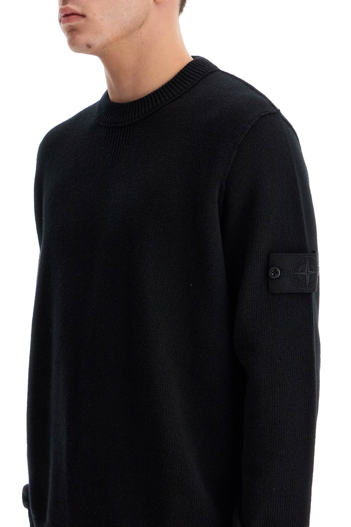 Shop Stone Island 'rws Ghost Wool Crewneck Pul In Black