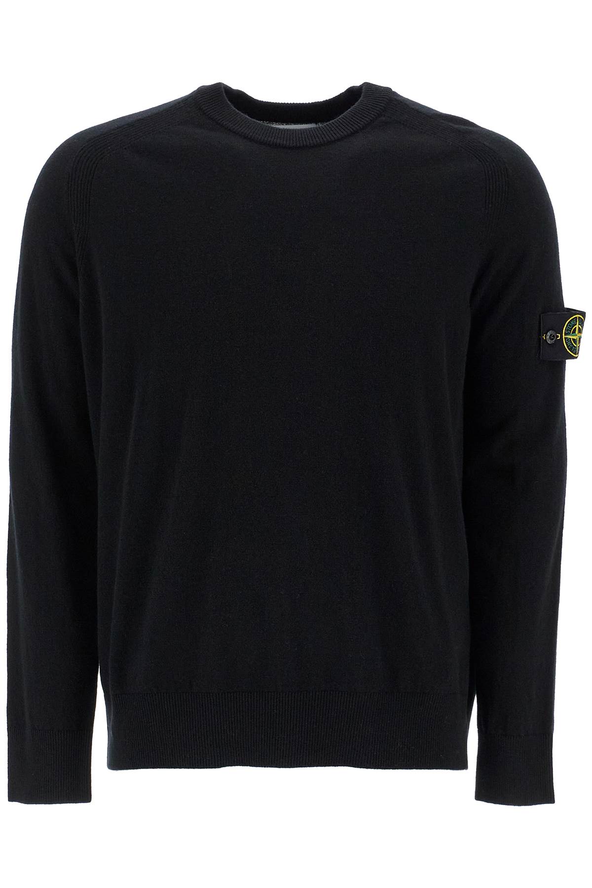 Shop Stone Island Rws Wool Raglan Pullover In Black