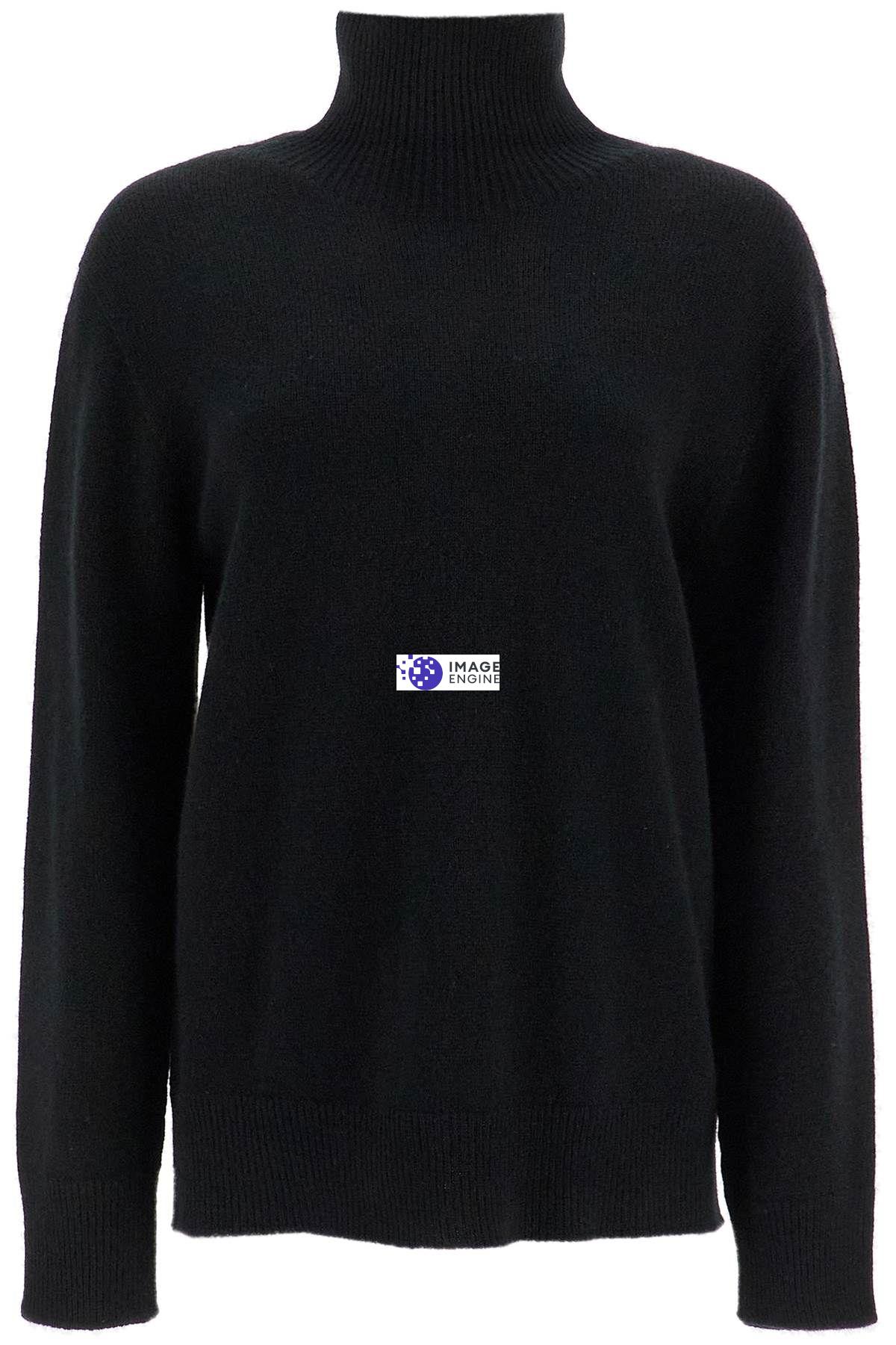 The Row Davos Wool-cashmere Turtleneck Sweater In Black