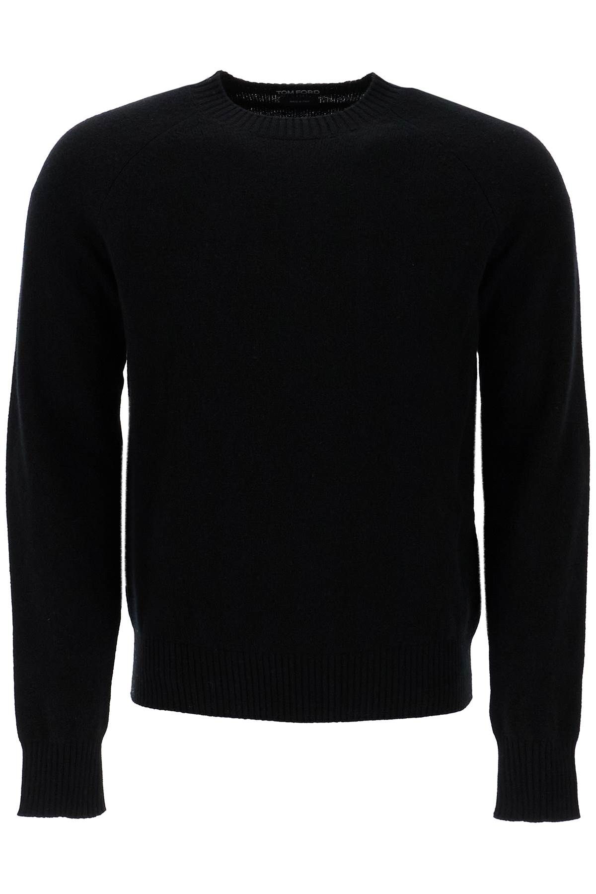 Shop Tom Ford Crewneck Wool And Cashmere Pul In Black