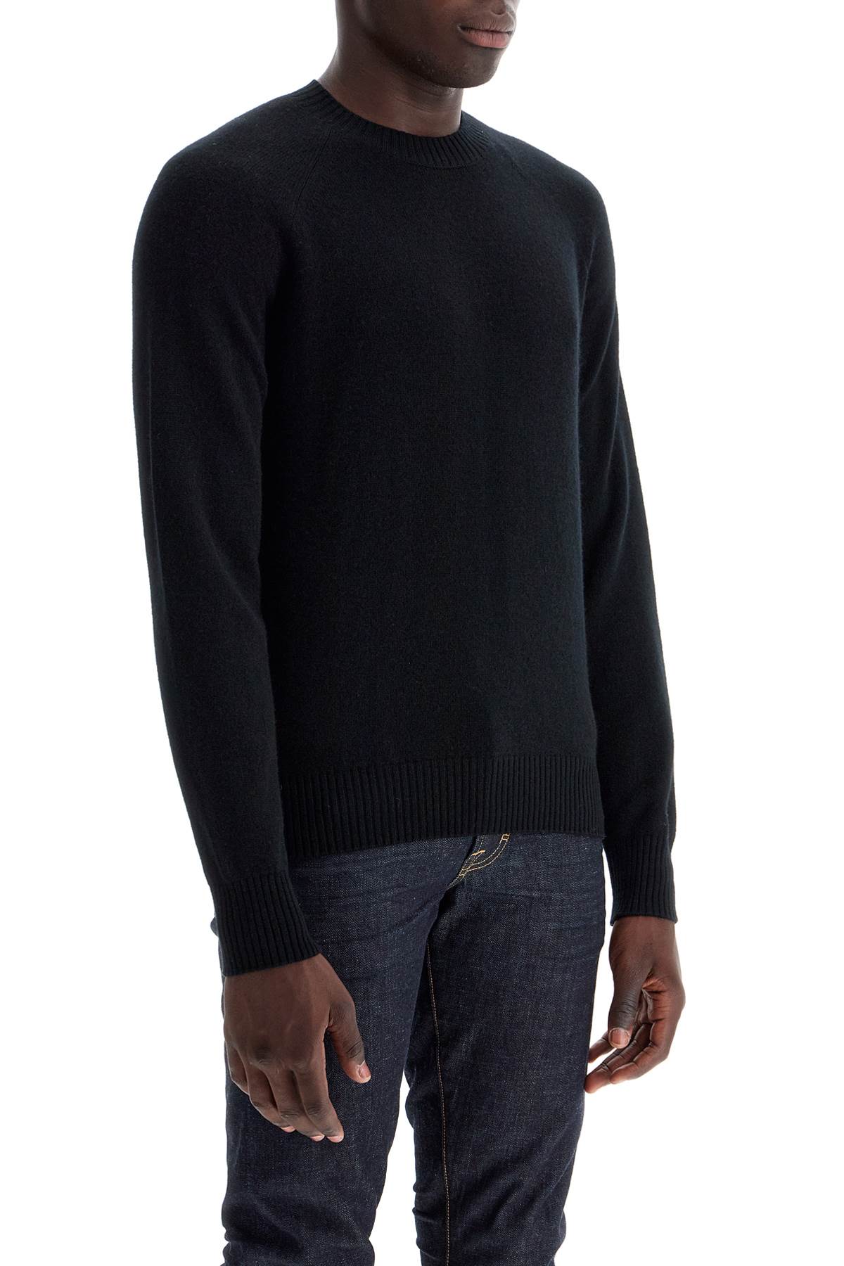 Shop Tom Ford Crewneck Wool And Cashmere Pul In Black