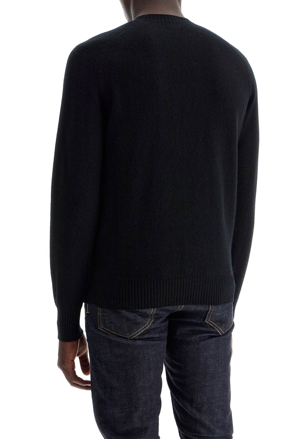 Shop Tom Ford Crewneck Wool And Cashmere Pul In Black