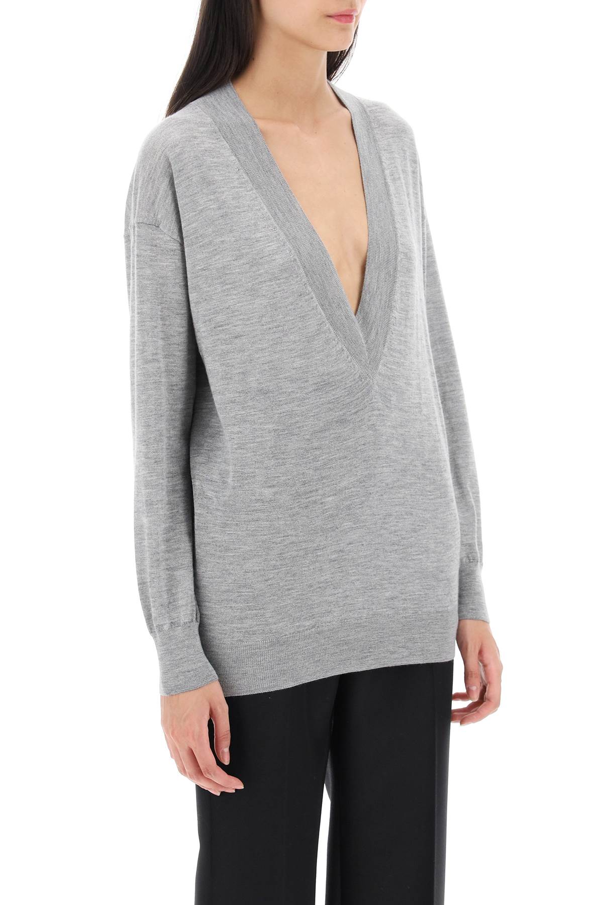 Shop Tom Ford Sweater In Cashmere And Silk In Grey