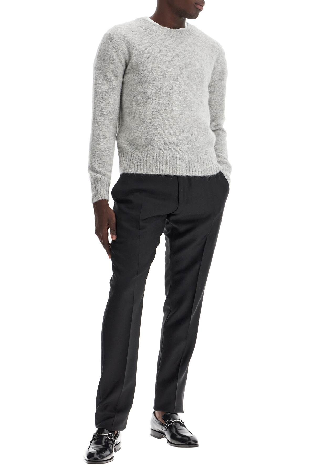 Shop Tom Ford Alpaca Crewneck Pul In Grey