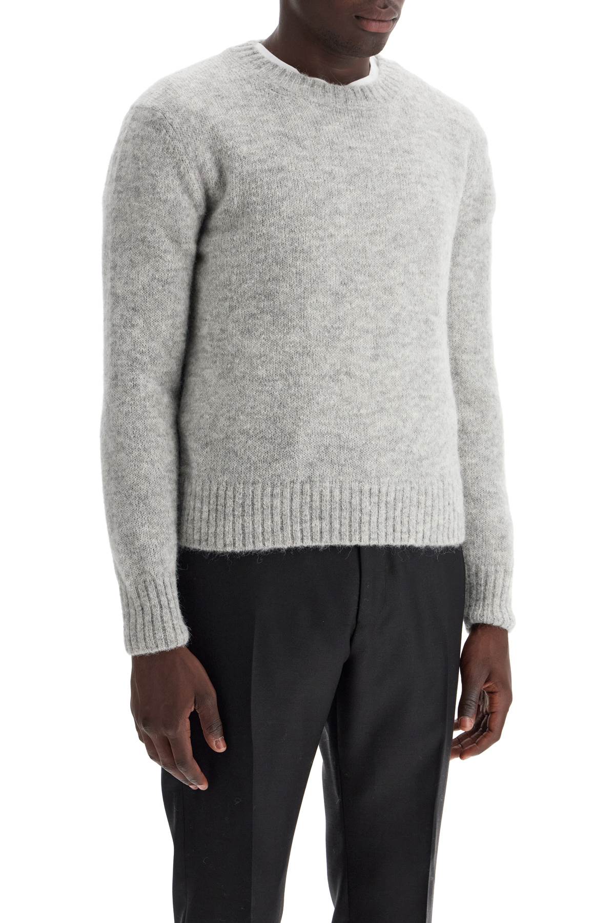 Shop Tom Ford Alpaca Crewneck Pul In Grey