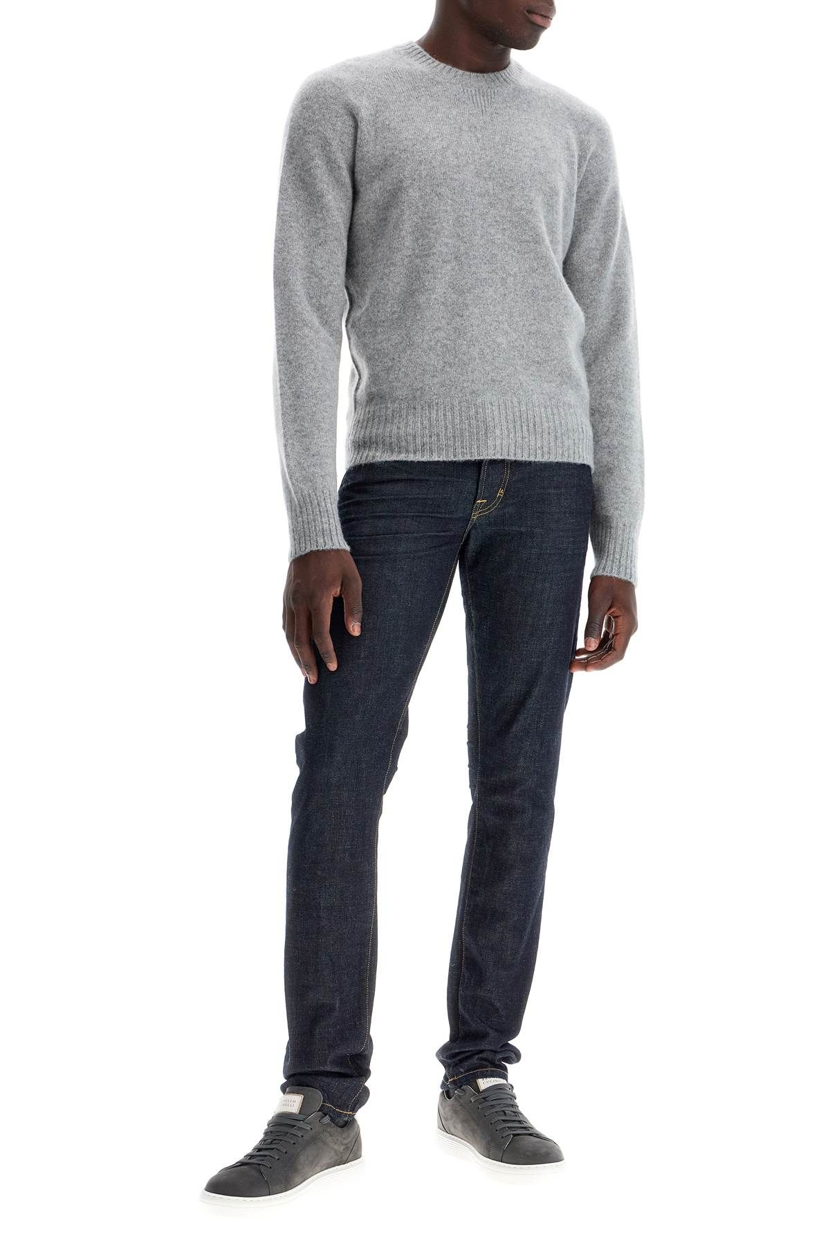 Shop Tom Ford Cashmere Crewneck Pullover In Grey