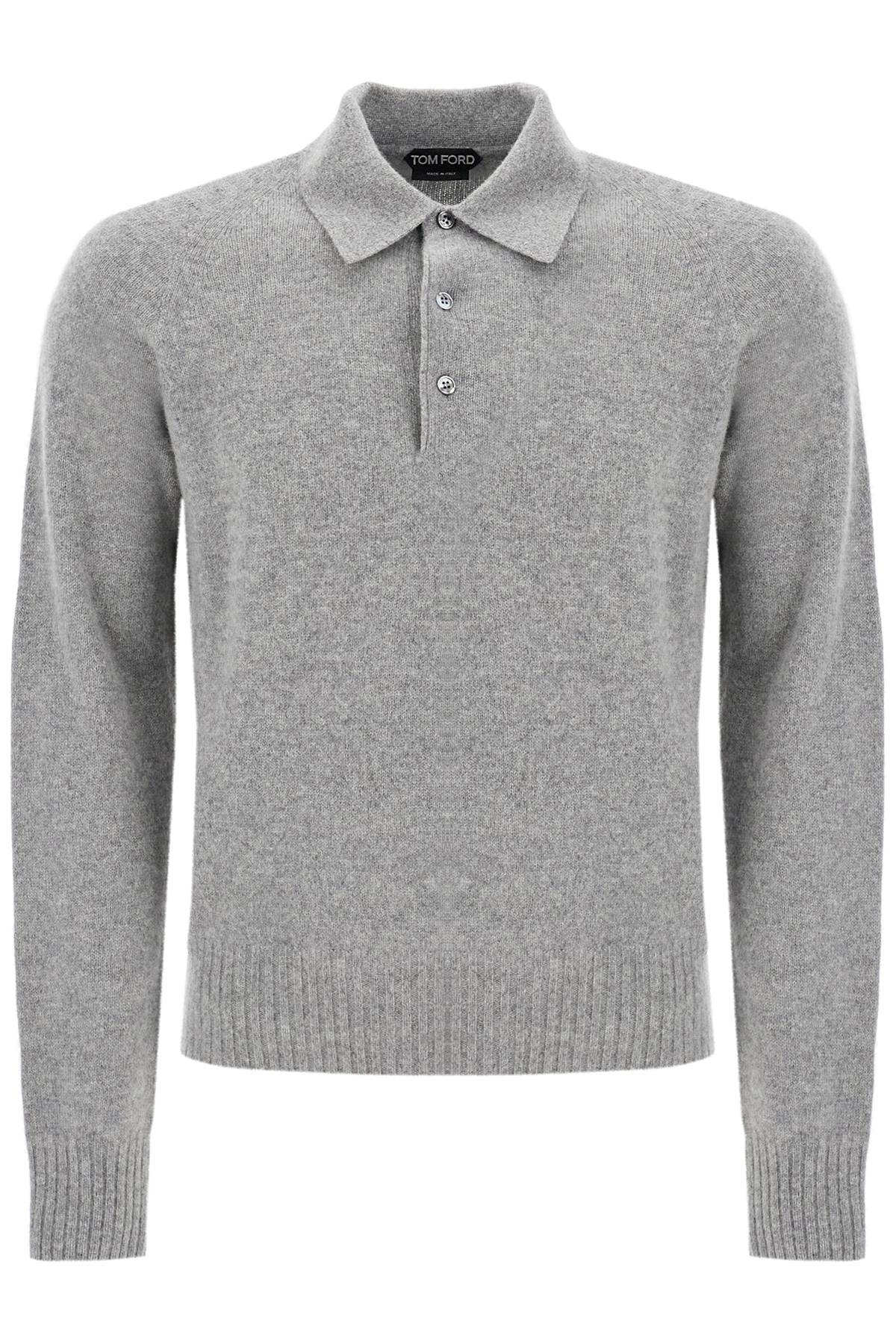 Shop Tom Ford Cashmere Polo-style Pullover In Grey