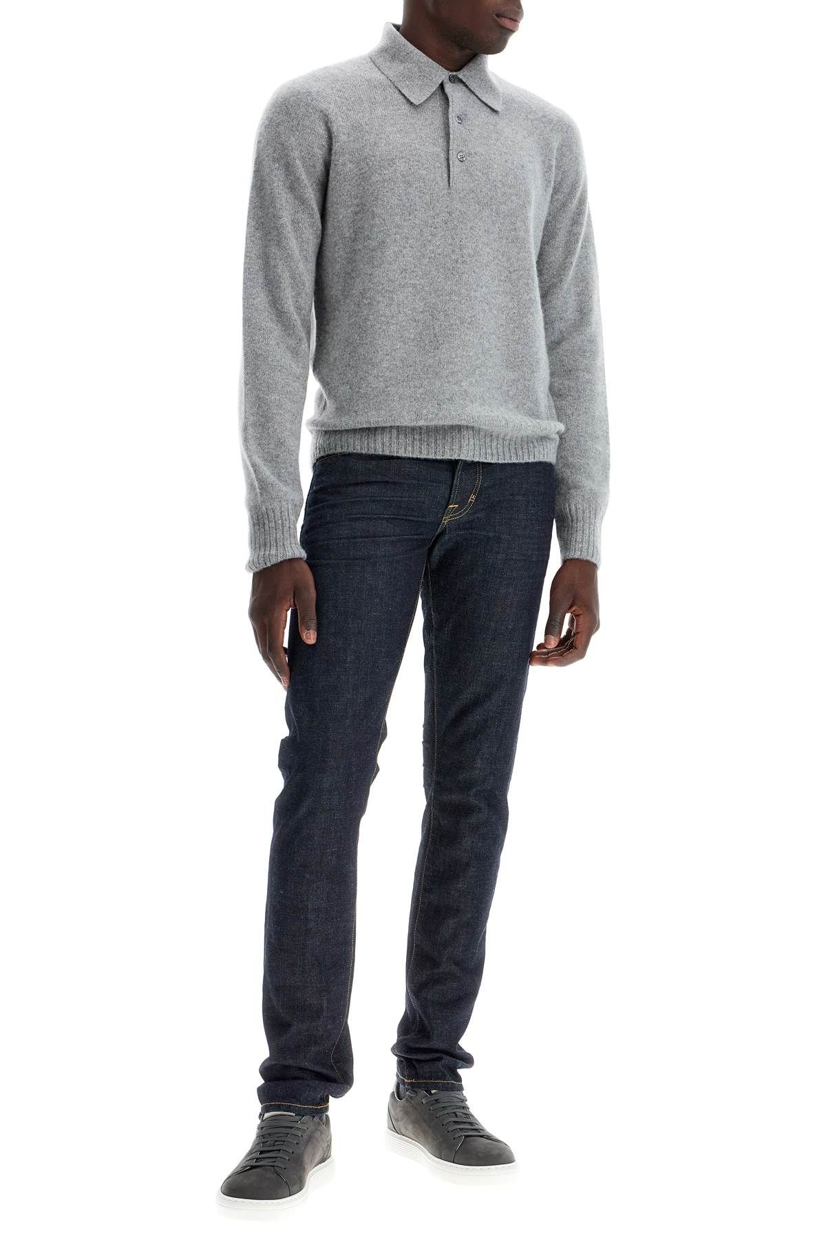 Shop Tom Ford Cashmere Polo-style Pullover In Grey