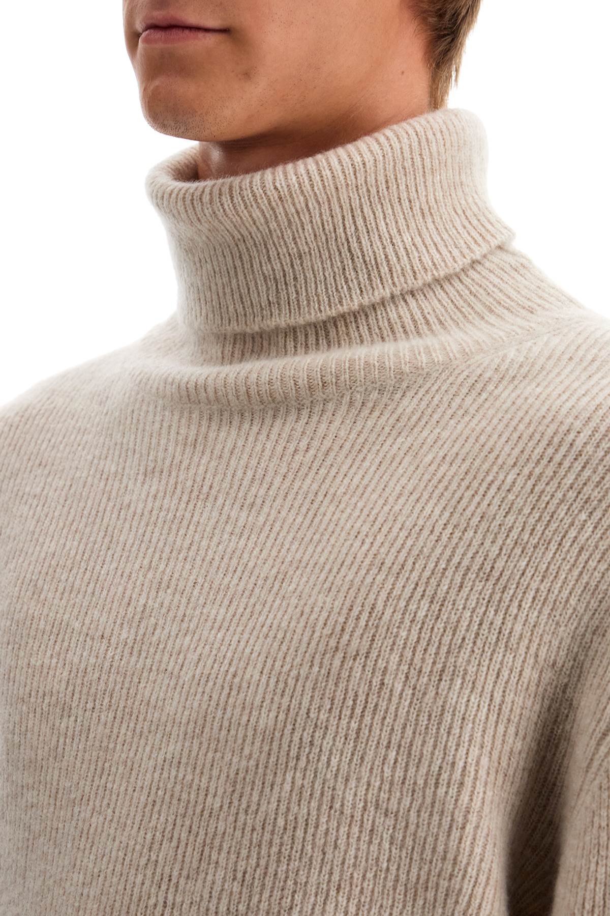 Shop Tom Ford Cashmere And Silk Turtleneck Sweater In Beige