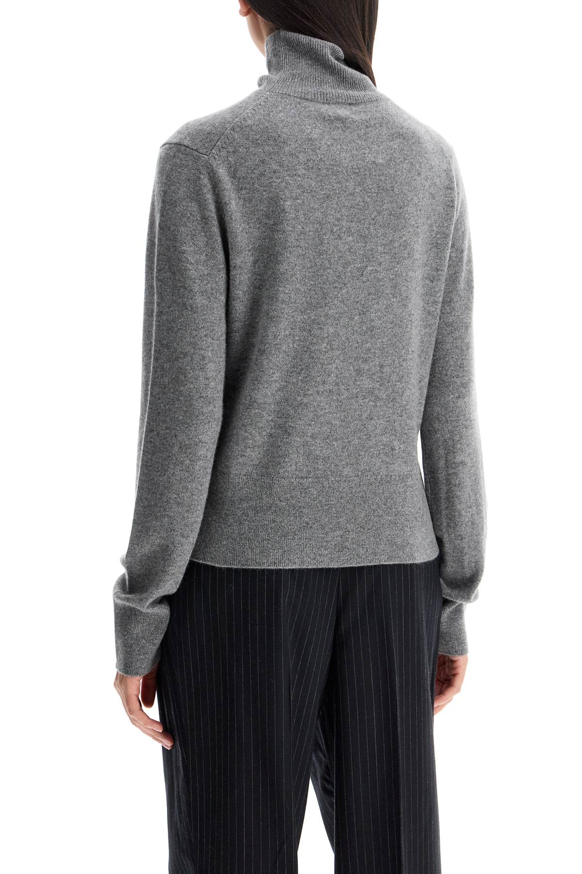 Shop Totême Short Cashmere Sweater "d In Grey