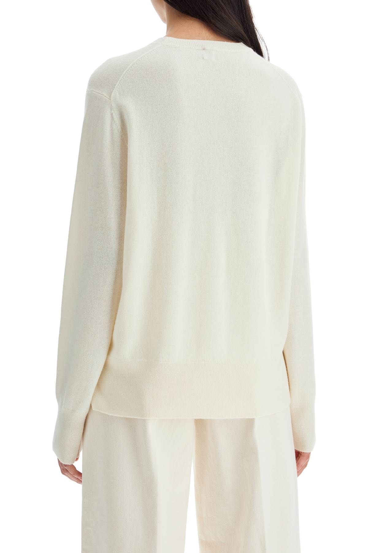 Shop Totême Crew-neck Cashmere Knit In White