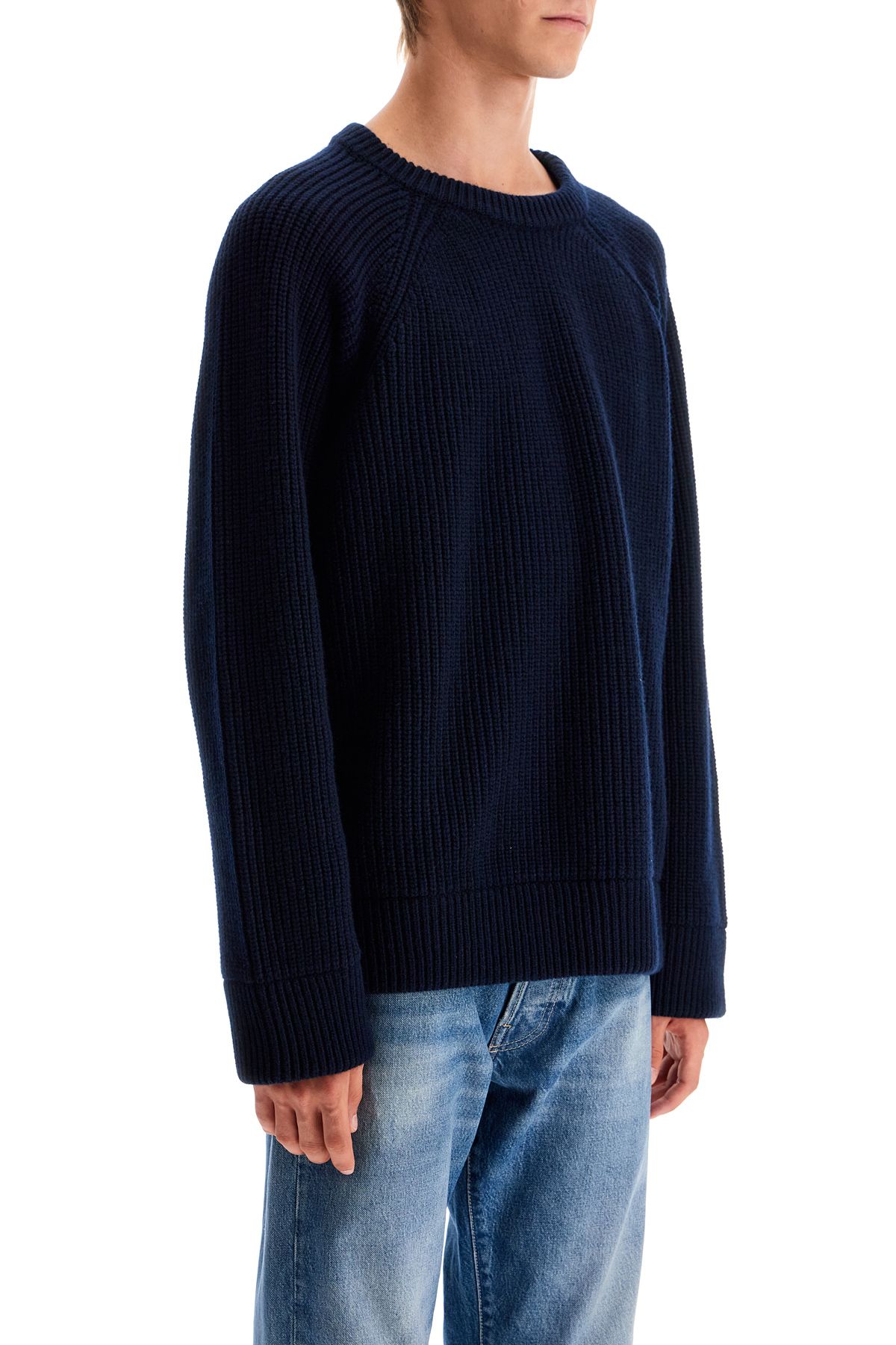 Shop Valentino Wool Crewneck Pullover In Blue