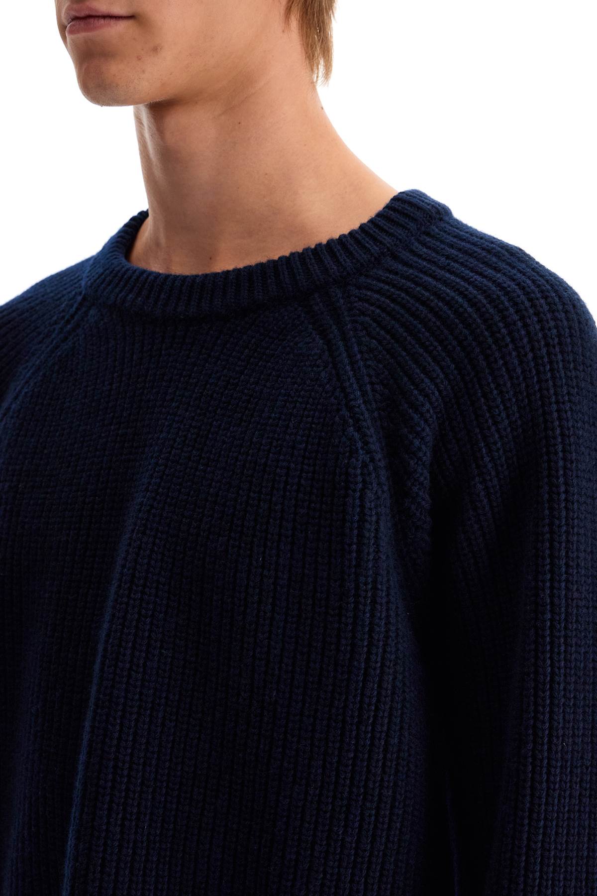 Shop Valentino Wool Crewneck Pullover In Blue