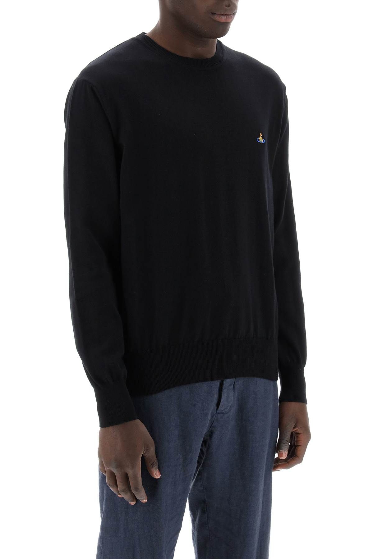 Shop Vivienne Westwood Cotton Alex Pullover Sweater In Black