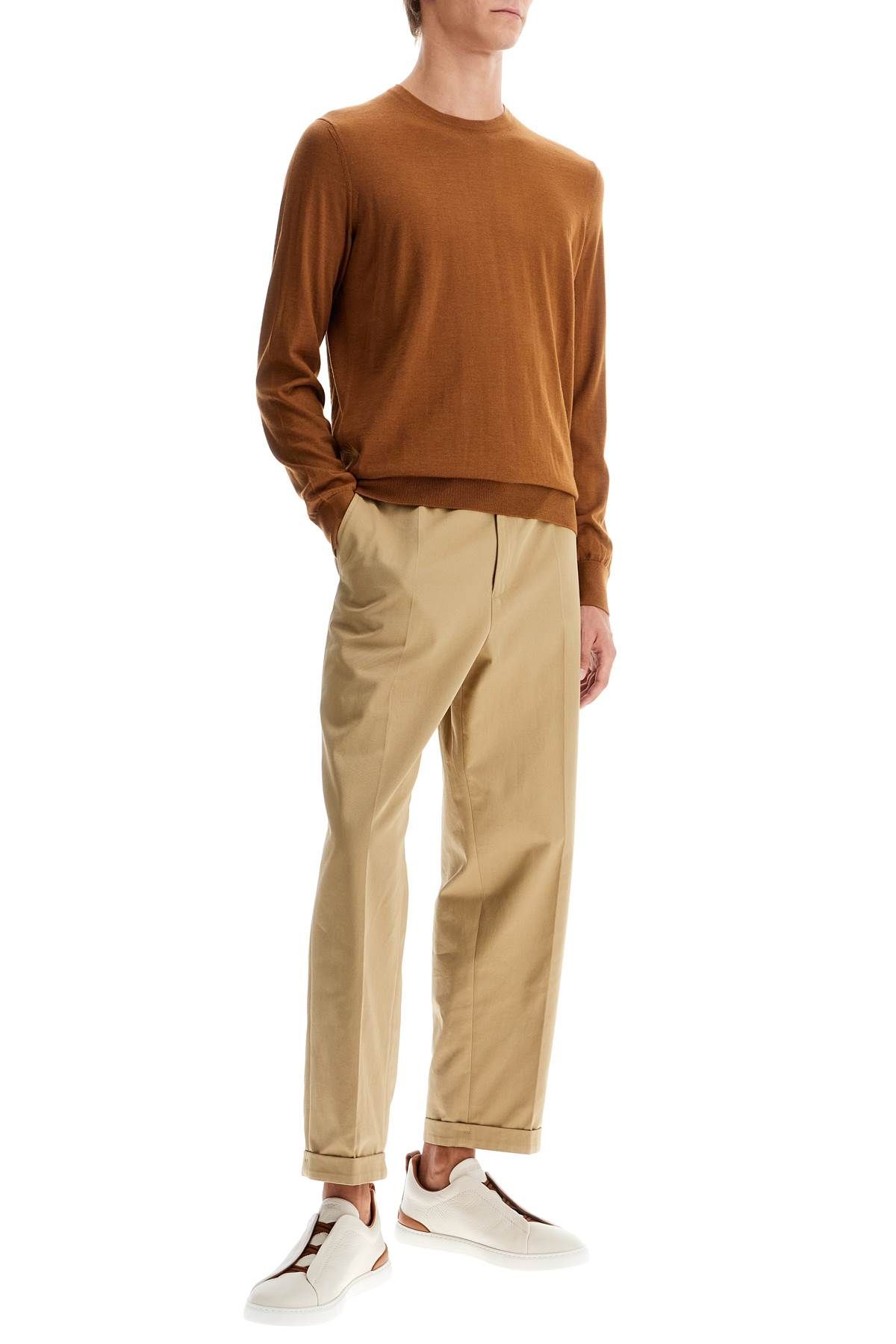 Shop Zegna Cashseta Crew-neck Sweater In Brown