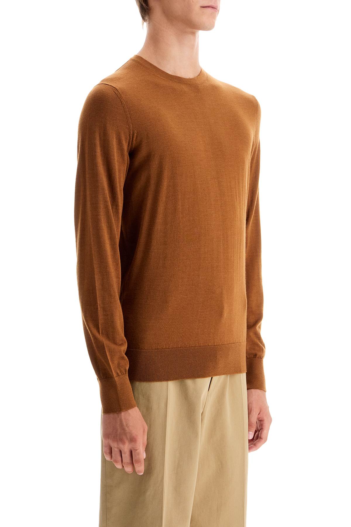 Shop Zegna Cashseta Crew-neck Sweater In Brown