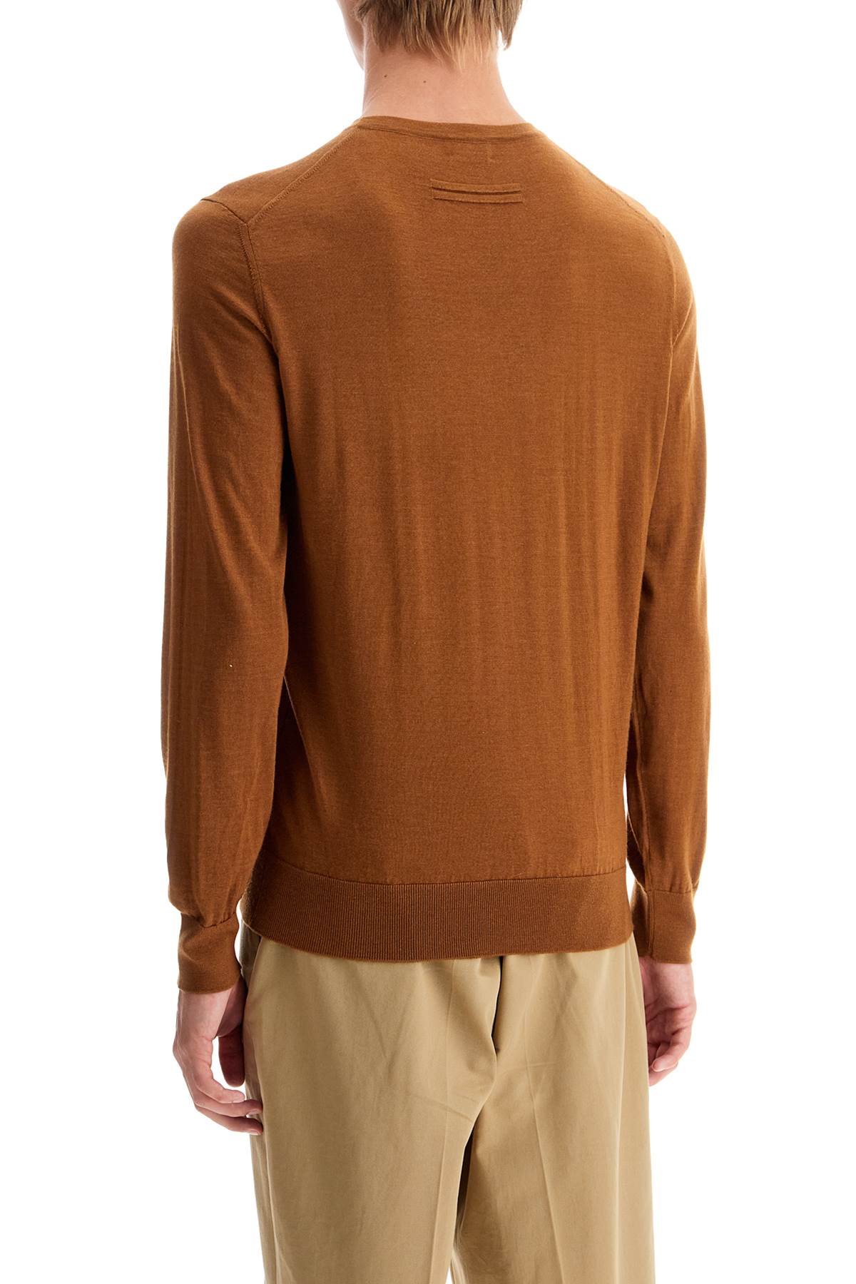 Shop Zegna Cashseta Crew-neck Sweater In Brown