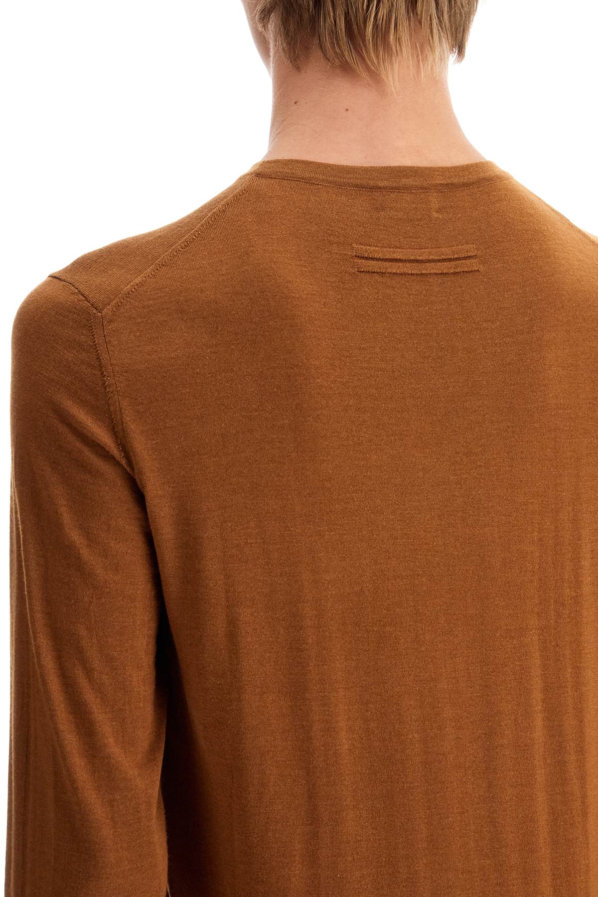 Shop Zegna Cashseta Crew-neck Sweater In Brown