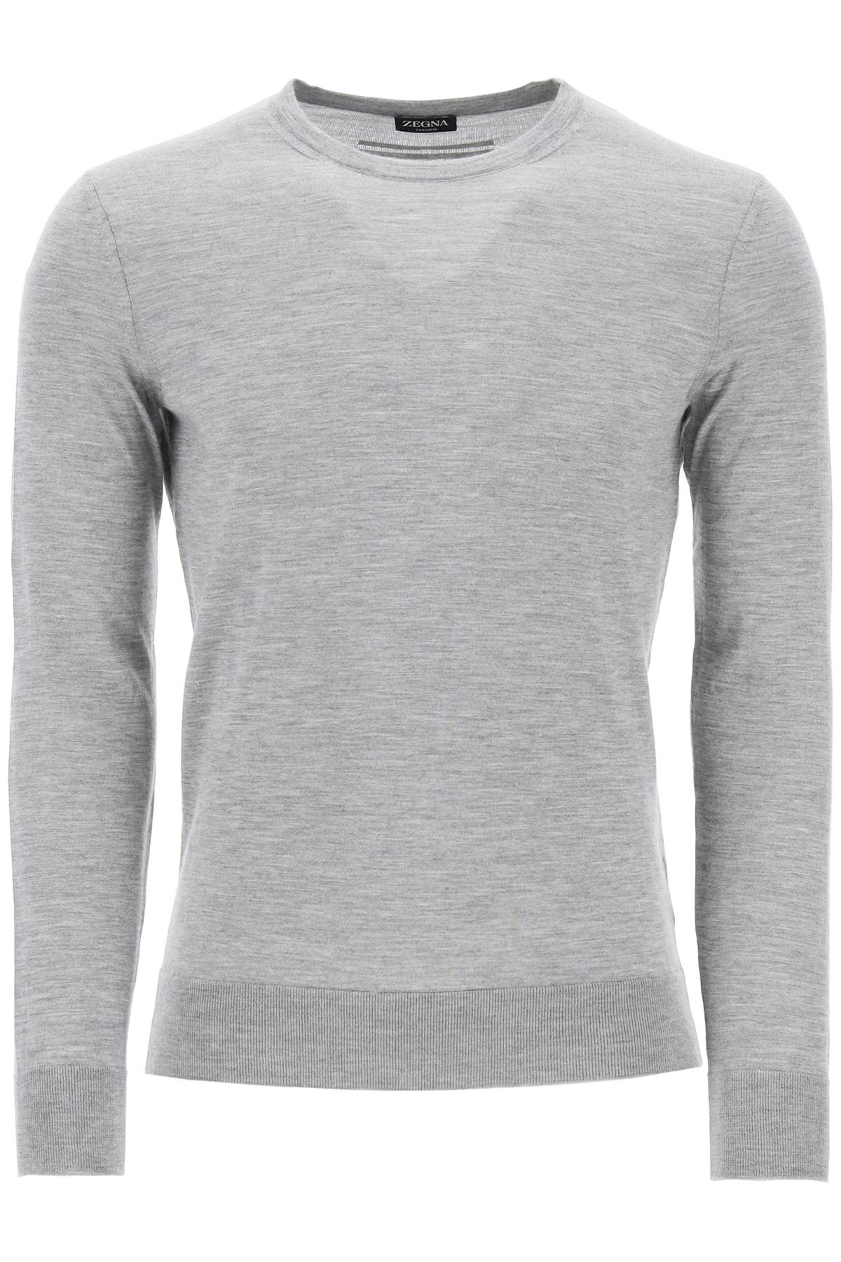 Zegna Cashseta Crew-neck Sweater In Grey