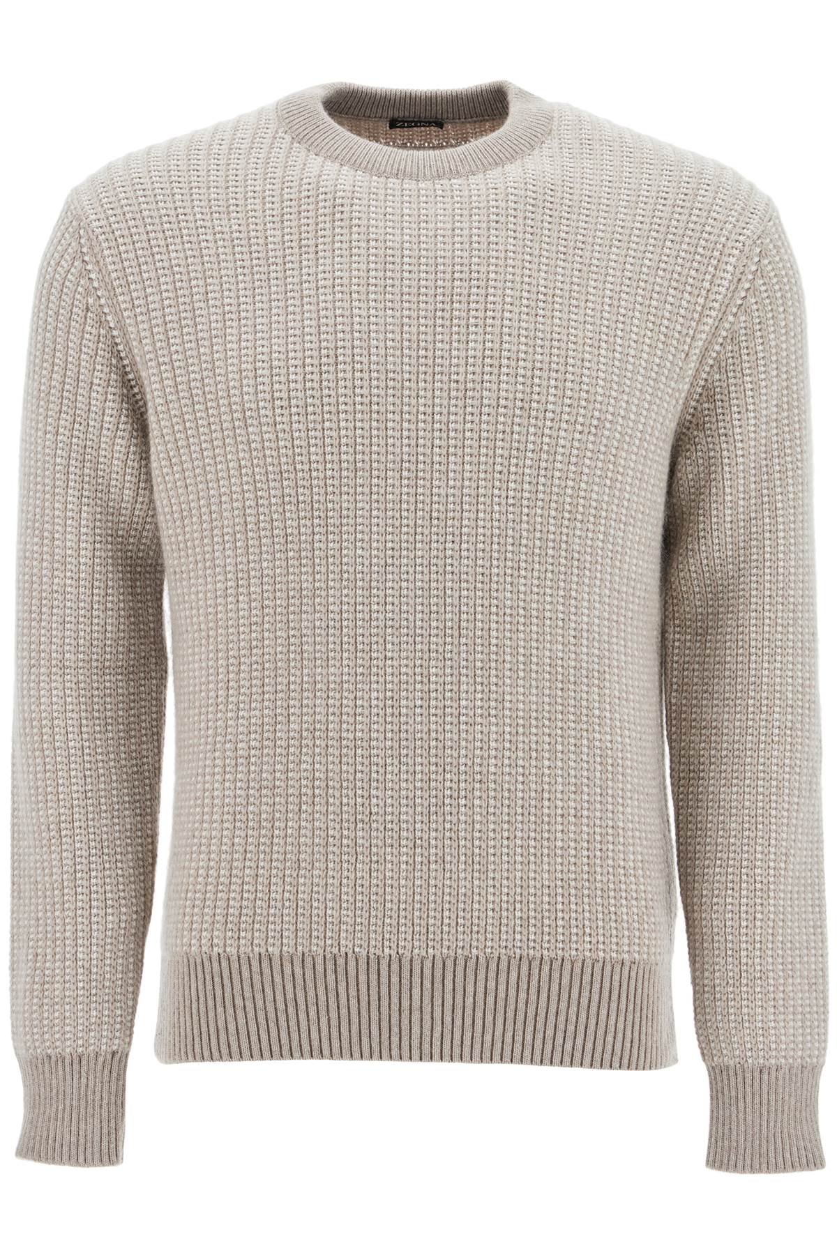 Shop Zegna Cashmere And Mohair Sweater In Beige