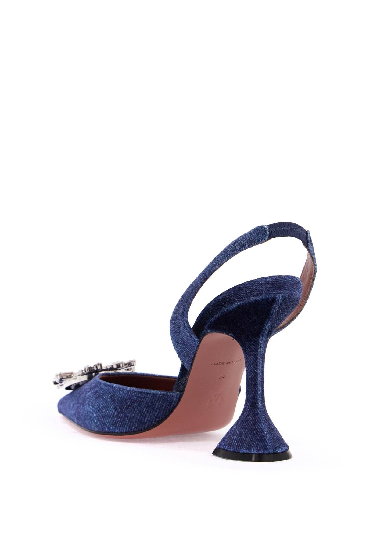 Shop Amina Muaddi Velvet Slingback Beg In Blue