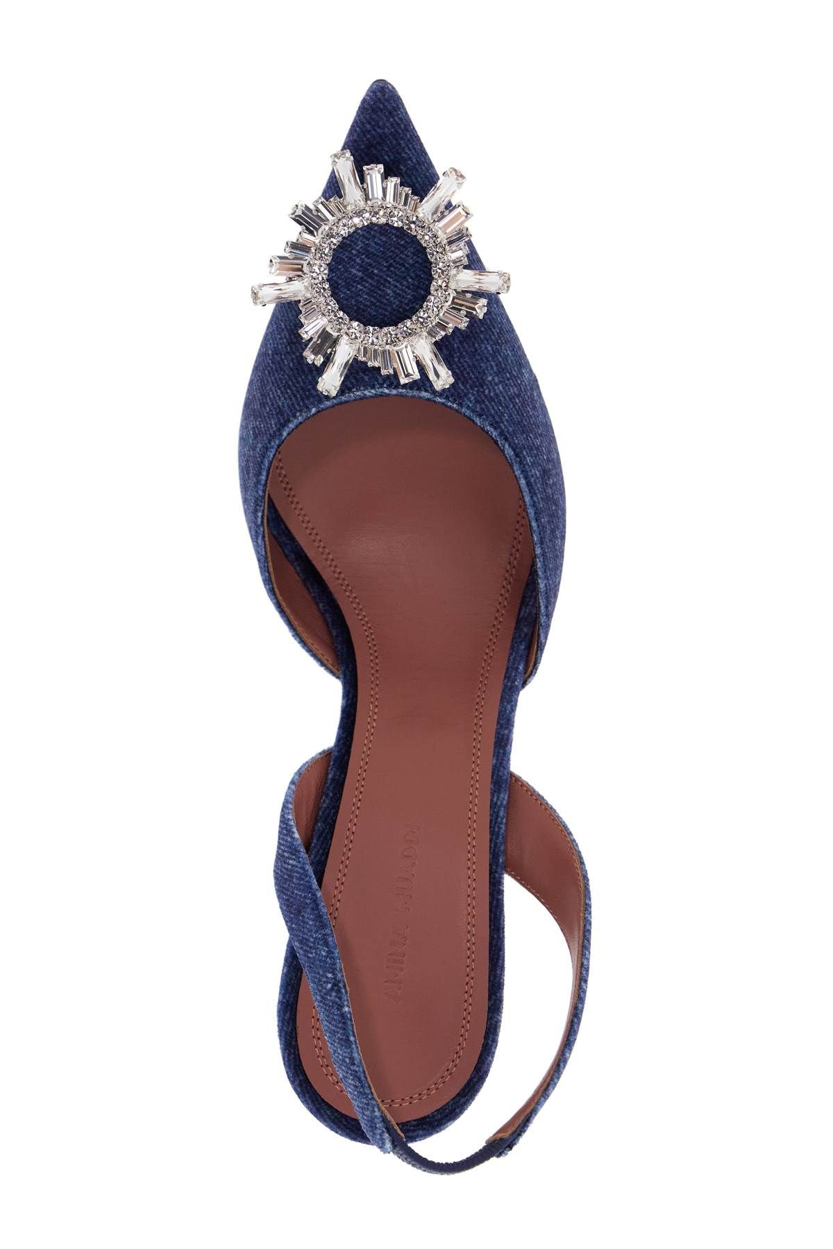 Shop Amina Muaddi Velvet Slingback Beg In Blue