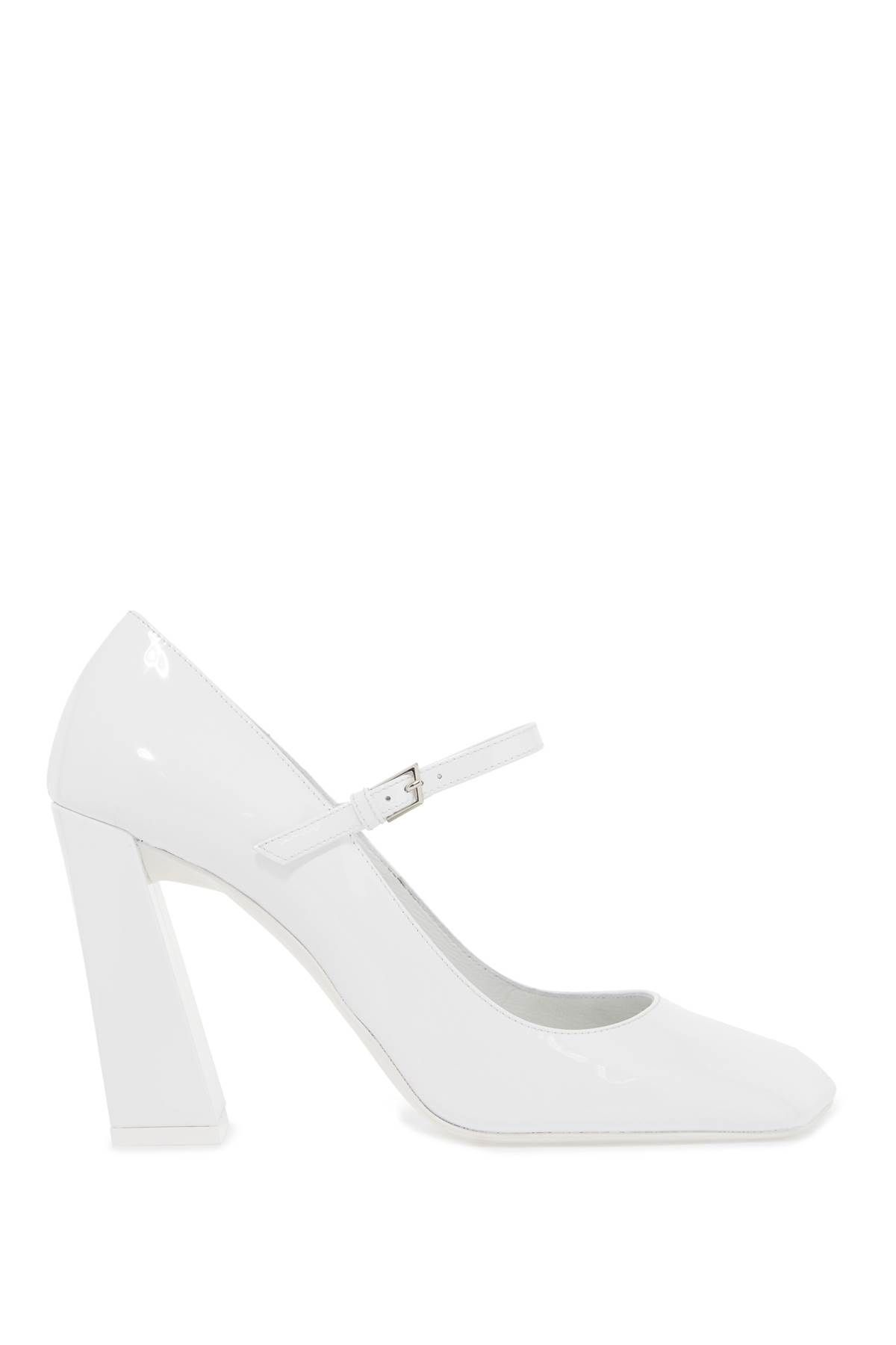 Shop Amina Muaddi Mary Jane Charlotte - Classic In White