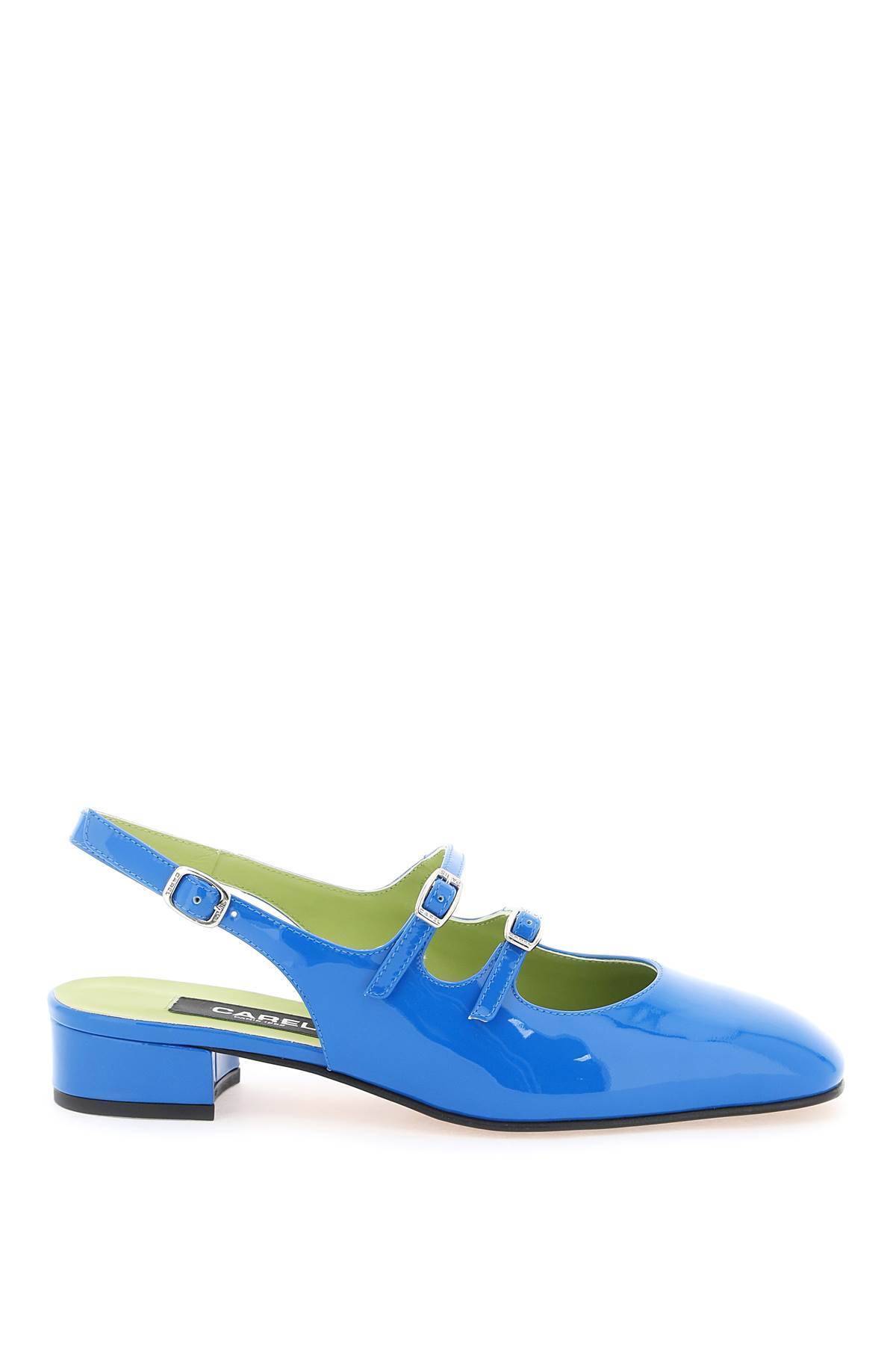 Shop Carel Patent Leather Pêche Slingback Mary Jane In Blue