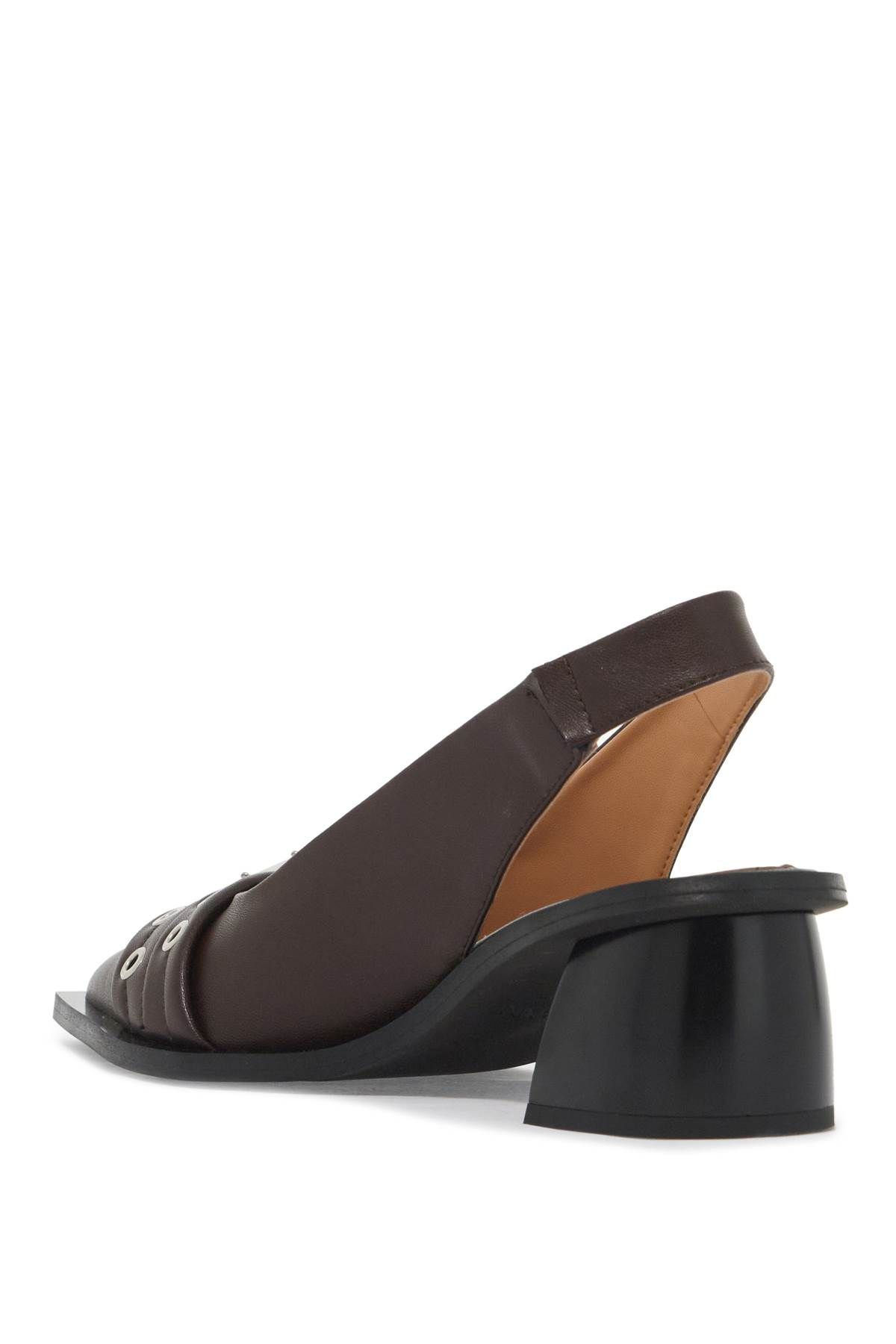 Shop Ganni Slingback Decollet In Brown