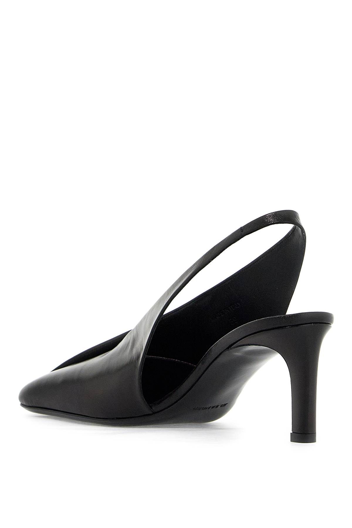 Shop Jil Sander Shiny Leather Slingback Pumps In Black