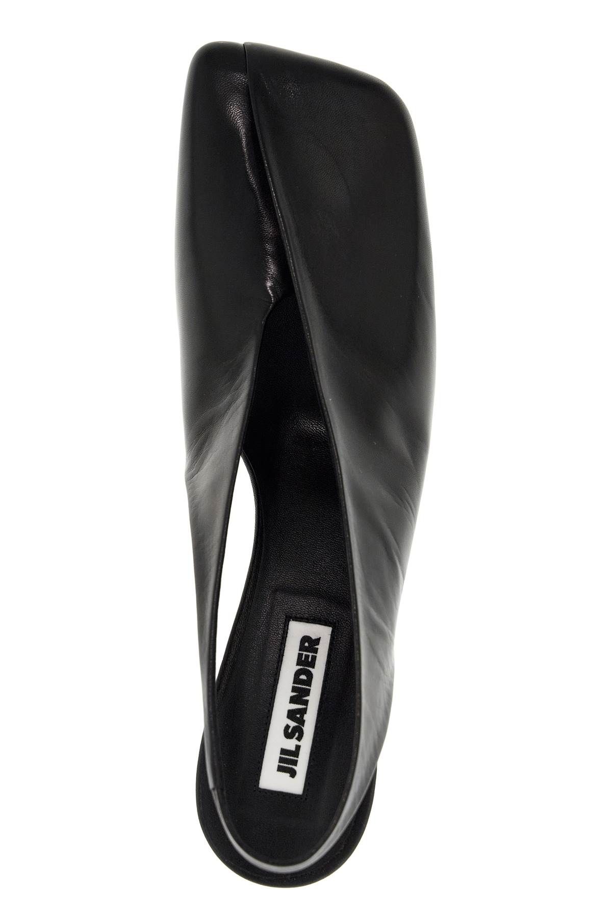 Shop Jil Sander Shiny Leather Slingback Pumps In Black