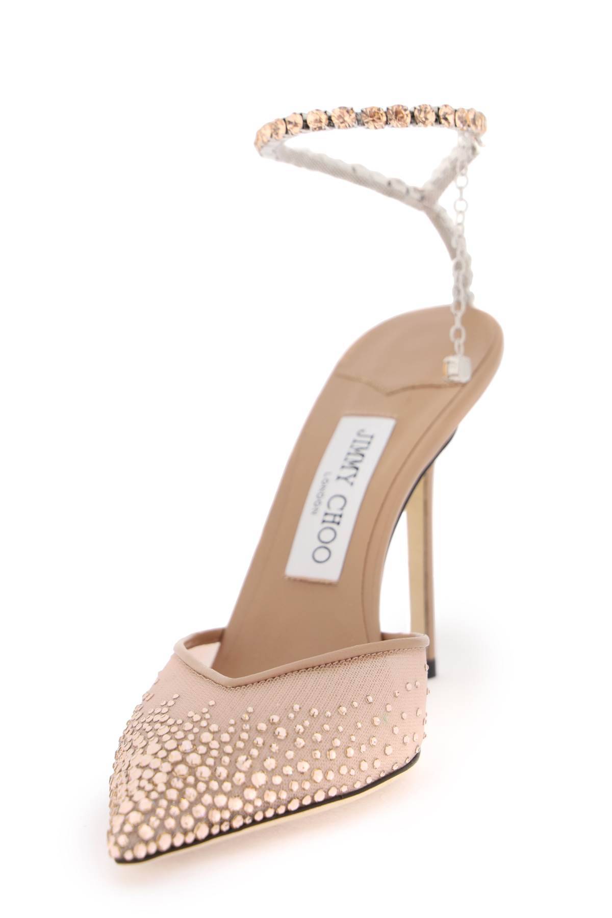 Shop Jimmy Choo Saeda 100 Pumps With Crystals In Pink