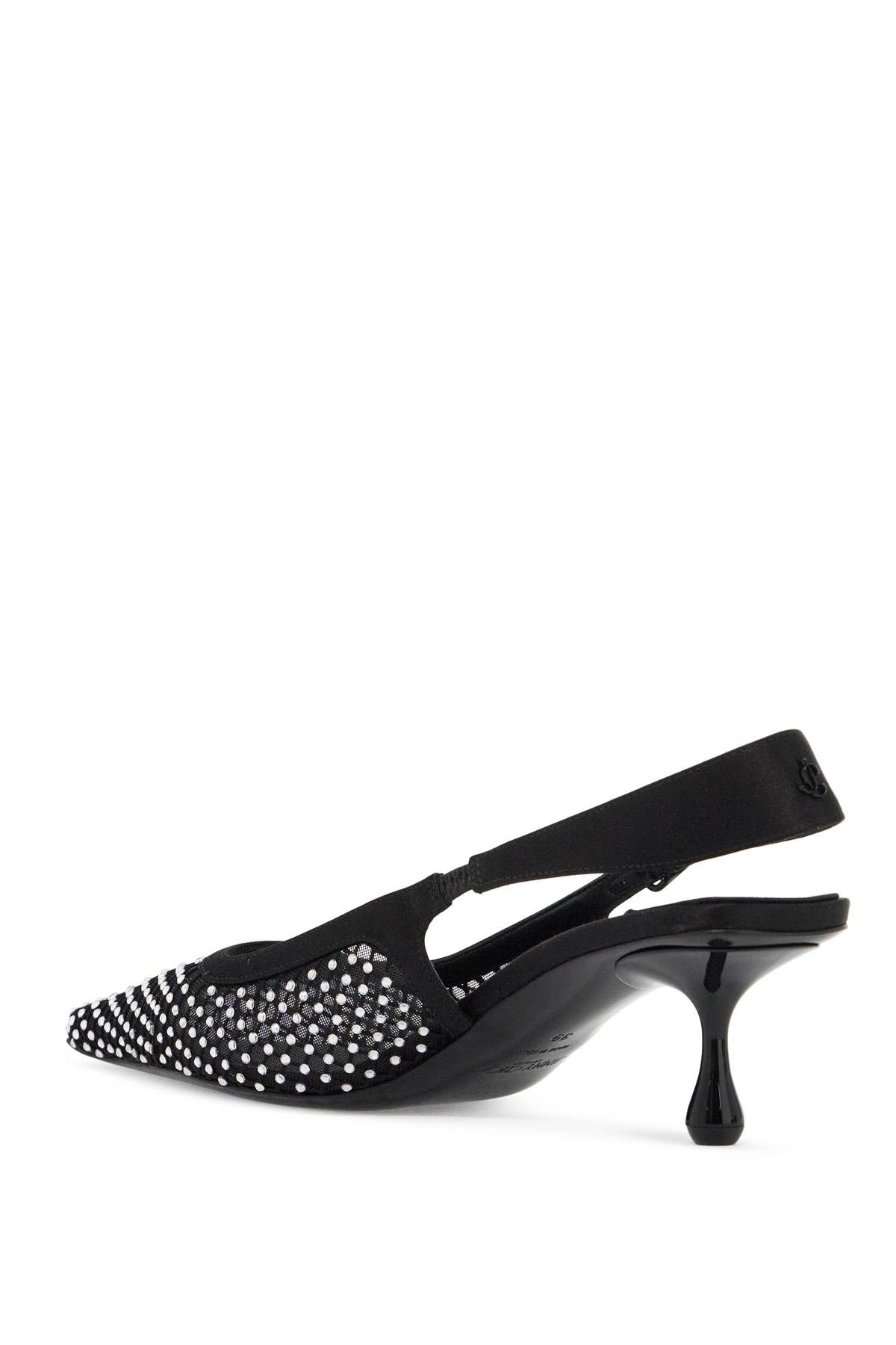 Shop Jimmy Choo 'mesh And Satin Slingback Amel 50 Dã©col In Black