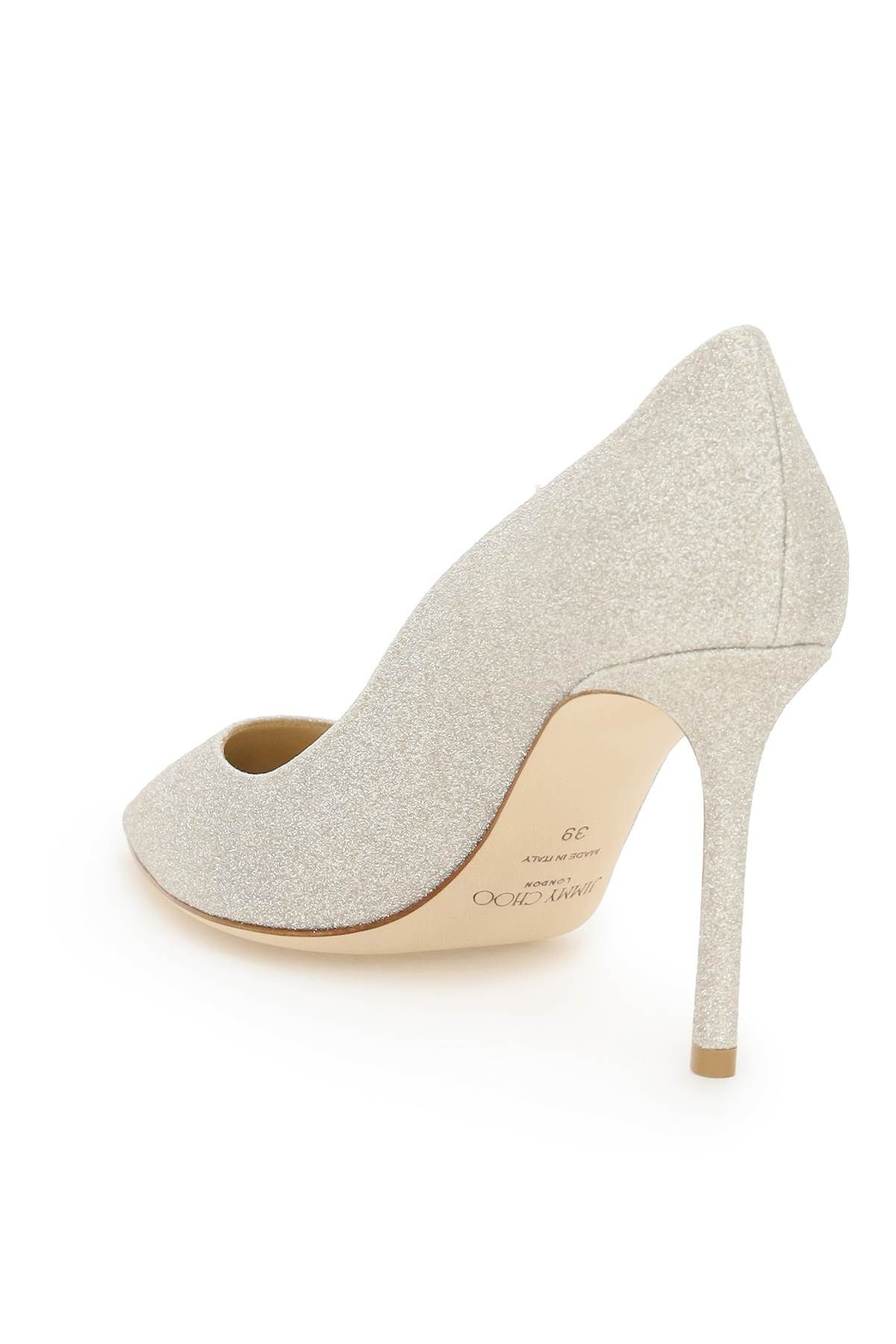 Shop Jimmy Choo Romy 85 Dusty Glitter Pumps In Gold