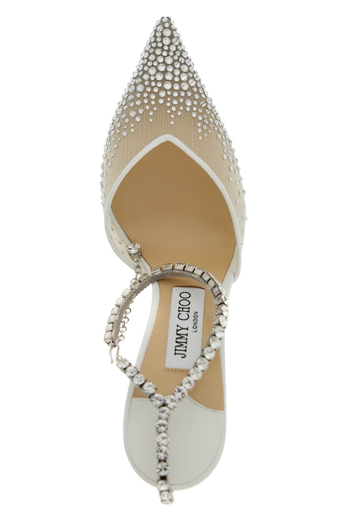 Shop Jimmy Choo Saeda 100 Pumps With Crystals In White