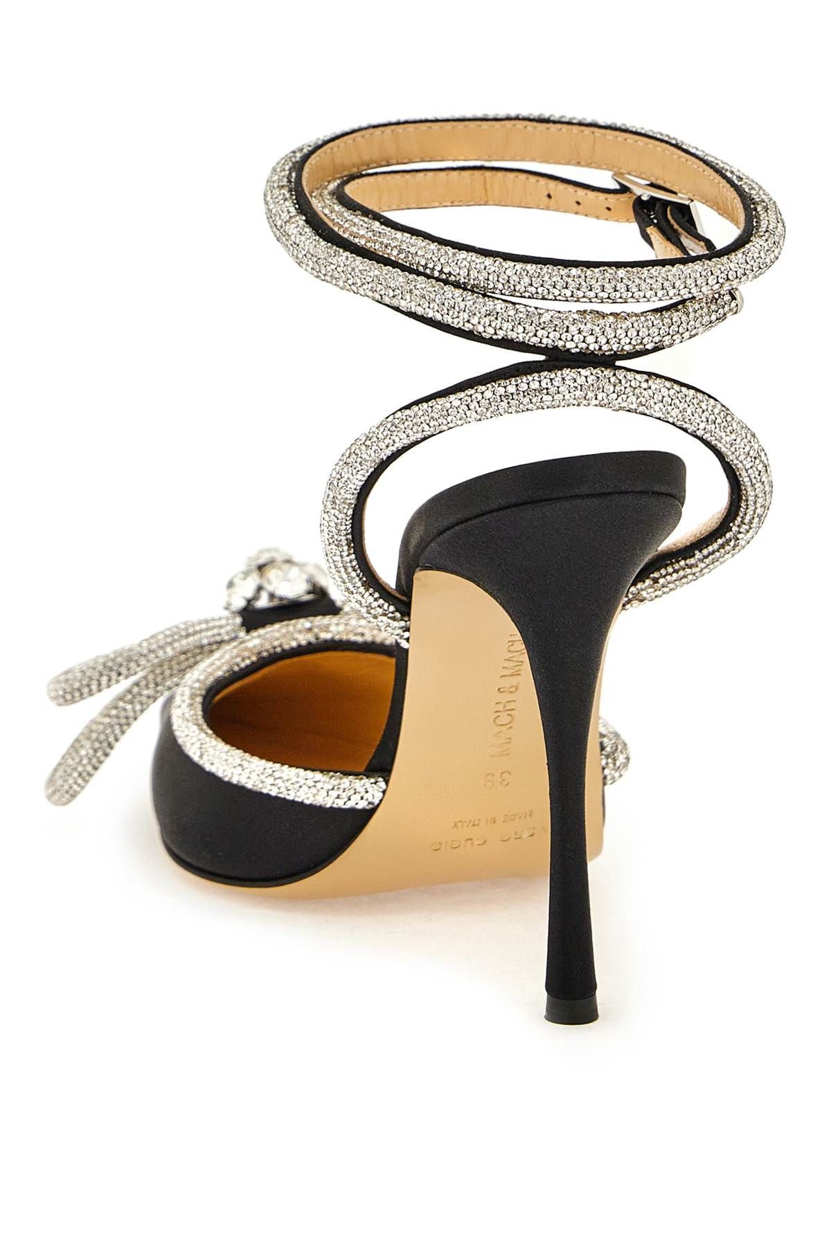 Shop Mach E Mach Satin Pumps With Crystals In Black