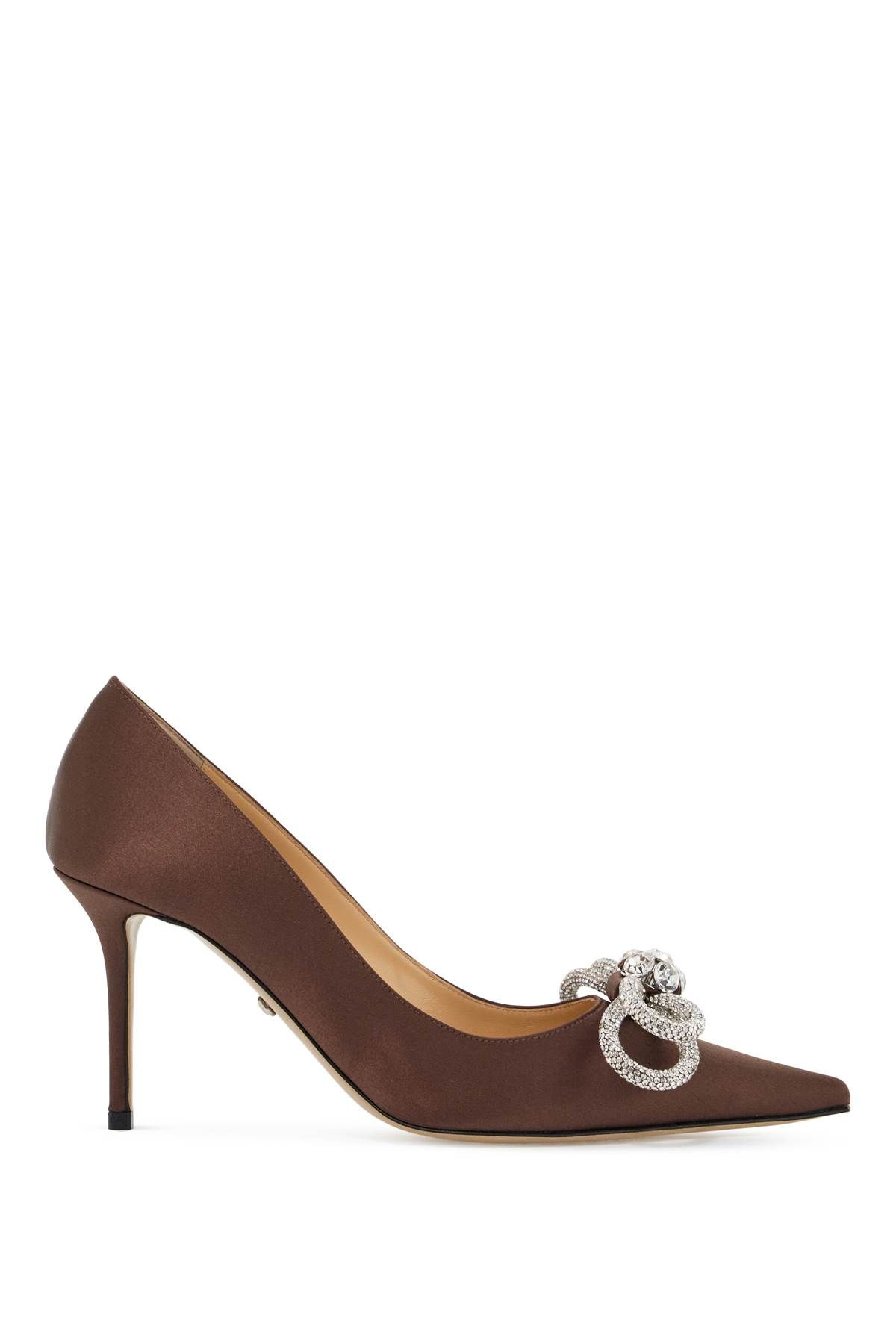 Shop Mach E Mach Crystal-studded Double Bow Pumps In Brown